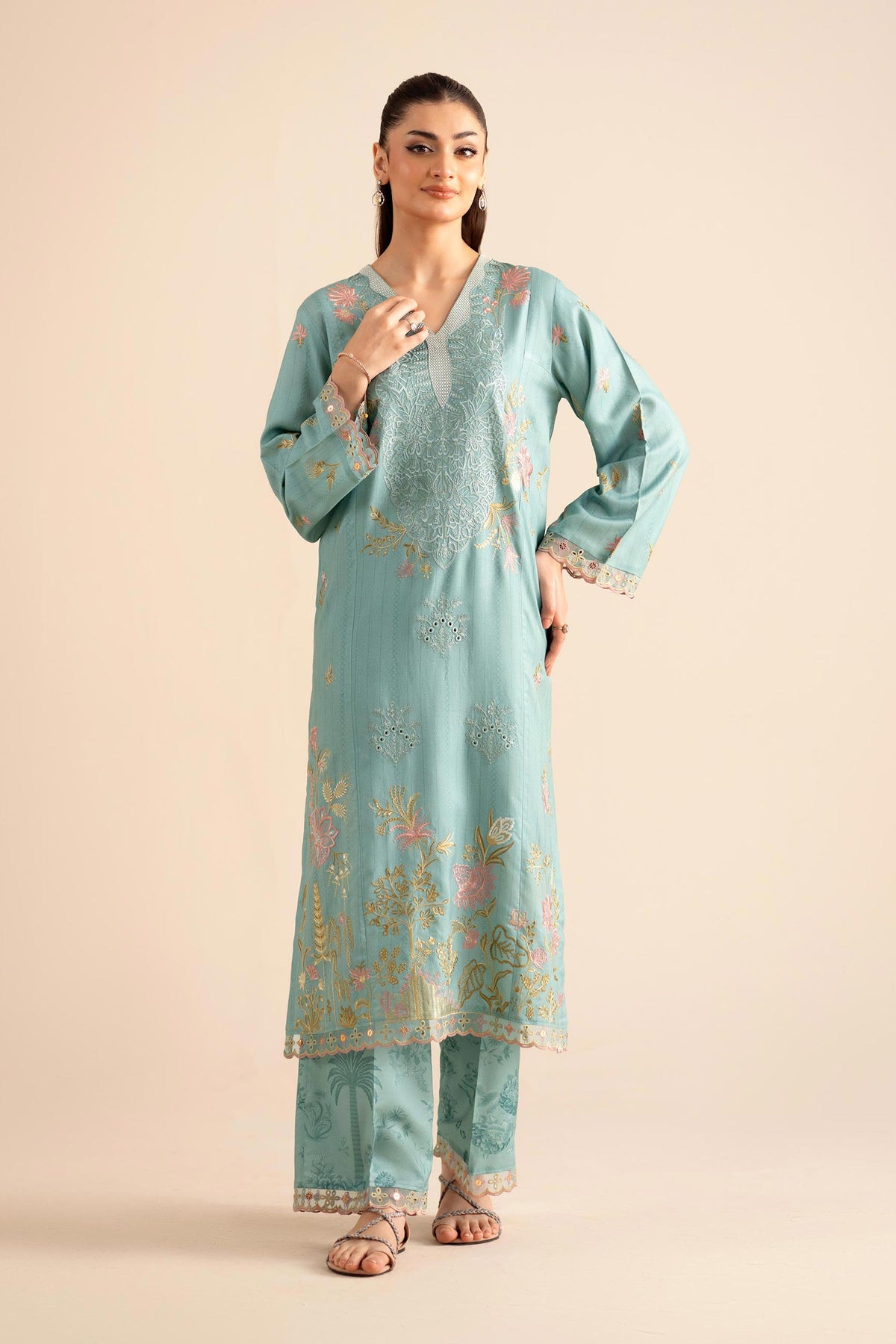 2 Piece - Embroidered Suit - PW25-257