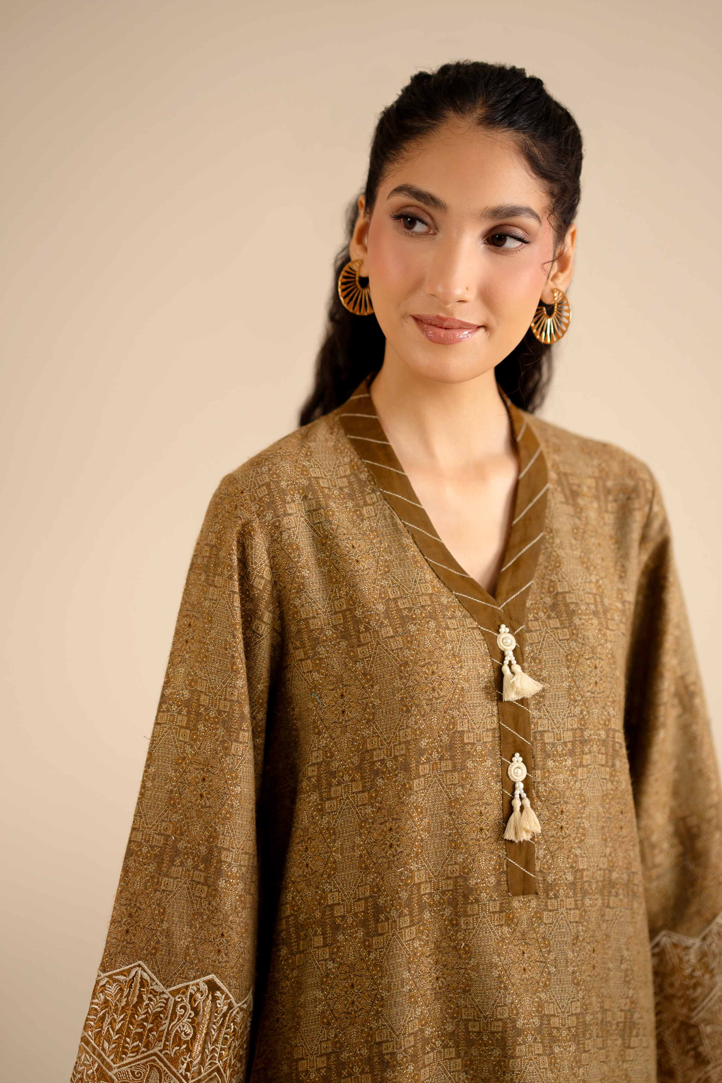 2 Piece - Printed Embroidered Suit - PW25-273