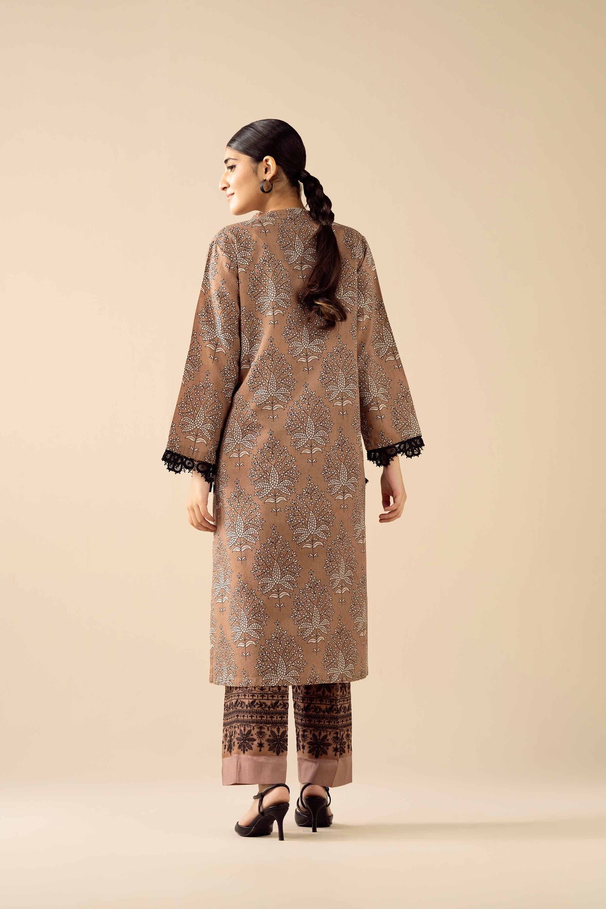 2 Piece - Printed Embroidered Suit - PW25-280