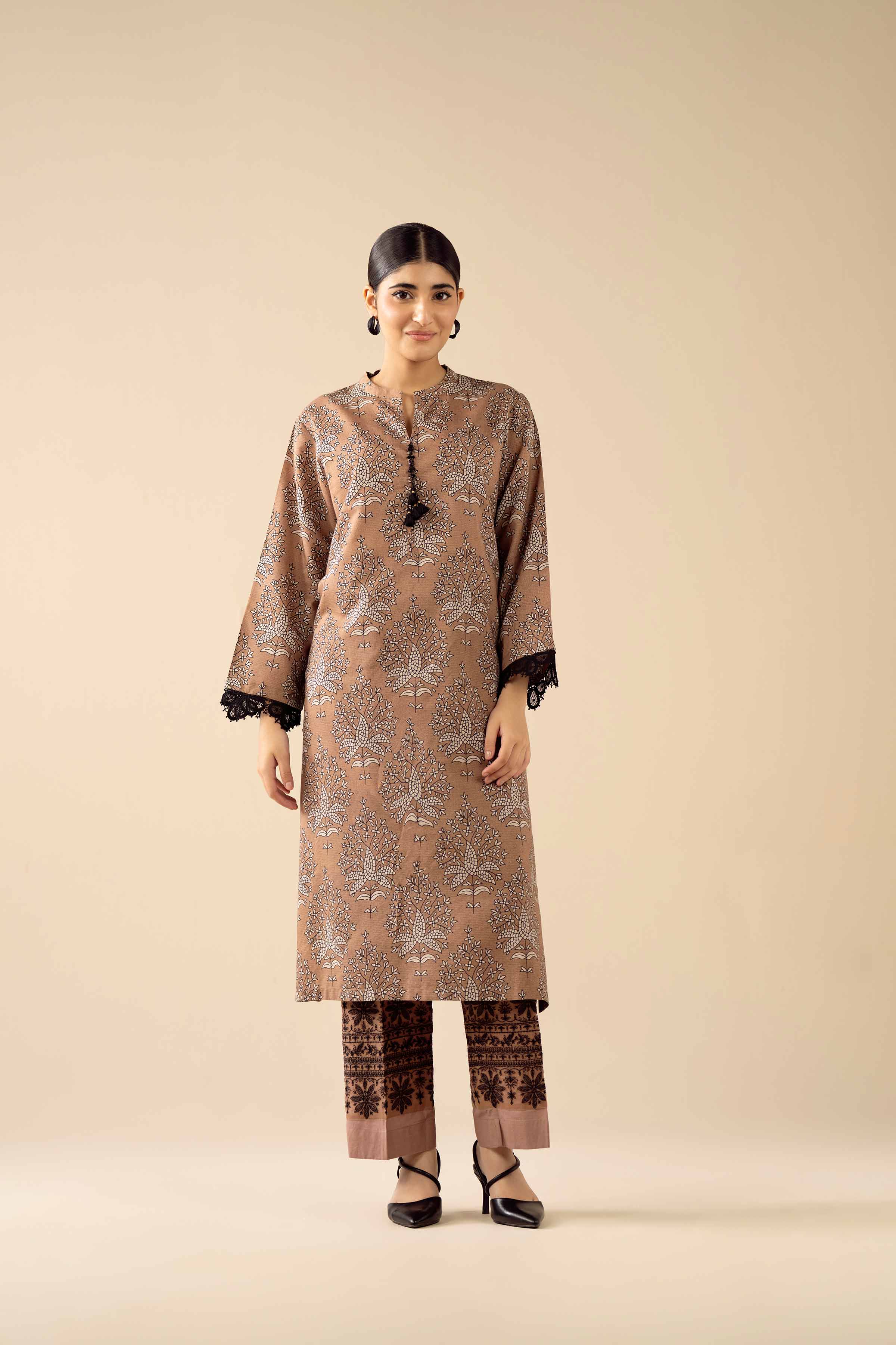 2 Piece - Printed Embroidered Suit - PW25-280