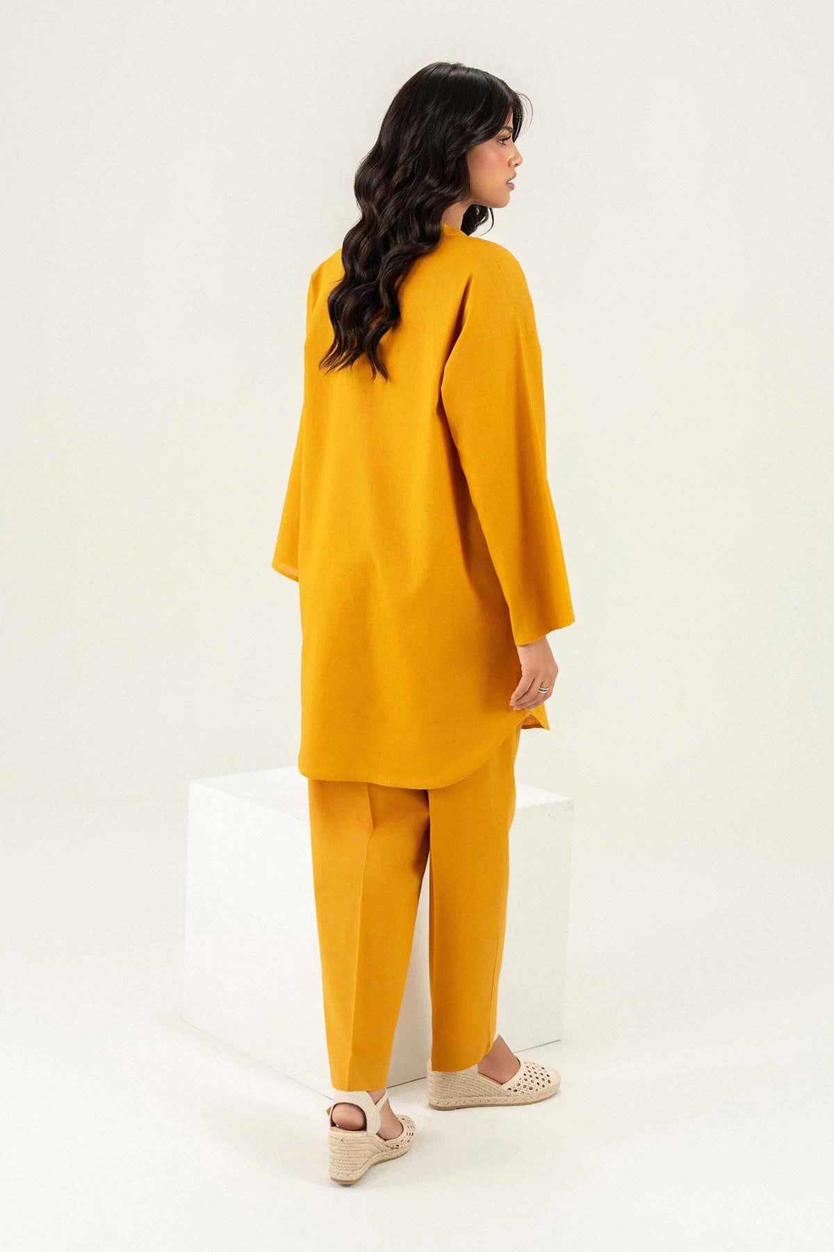 Mustard 2 Piece - Embroidered Suit - PW25-295