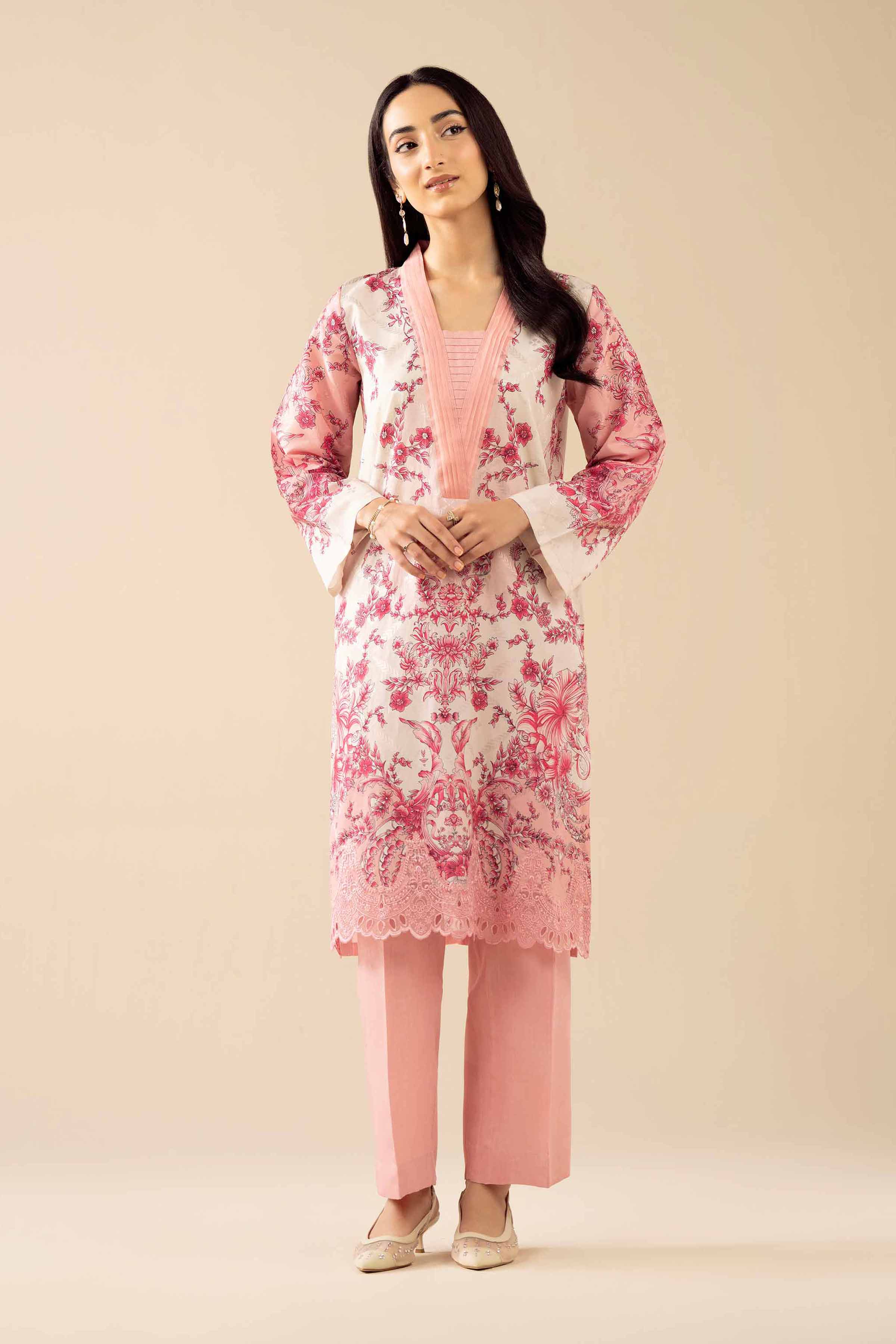2 Piece - Printed Embroidered Suit - PW25-330