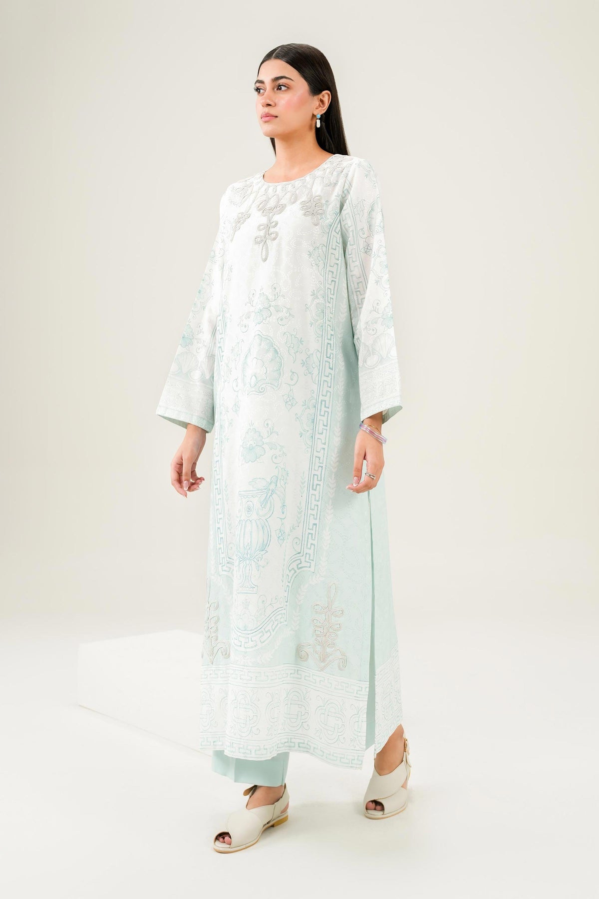 2 Piece - Printed Embroidered Suit - PW25-331