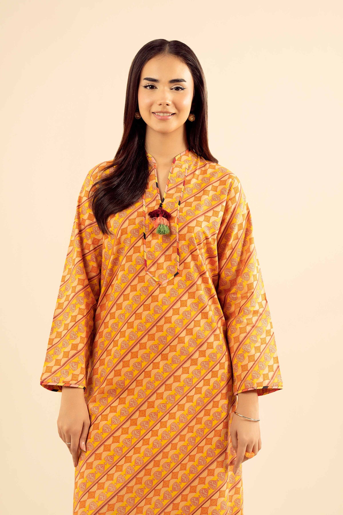 2 Piece - Printed Embroidered Suit - PW25-34
