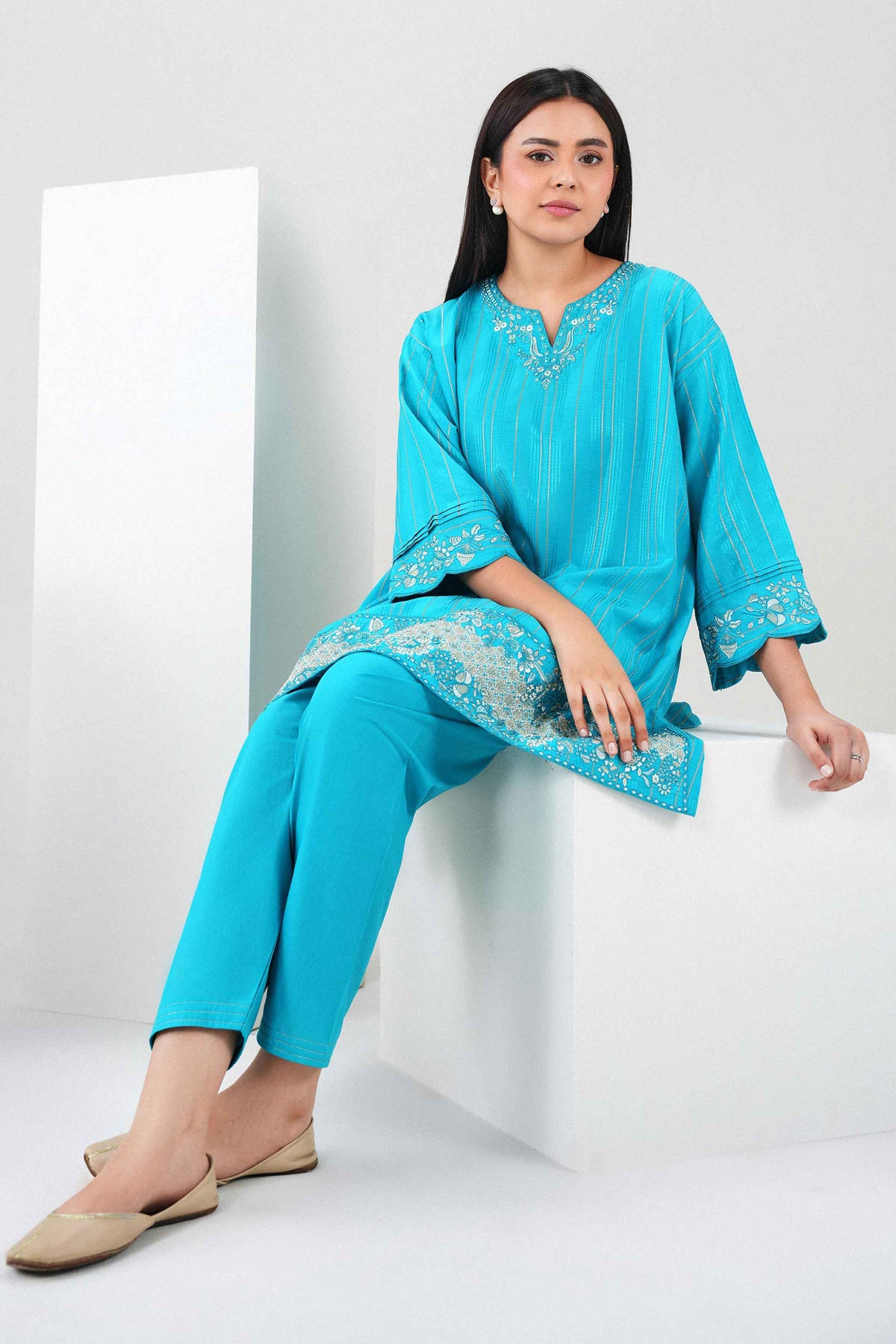 Ferozi 2 Piece - Embroidered Suit - PW25-368