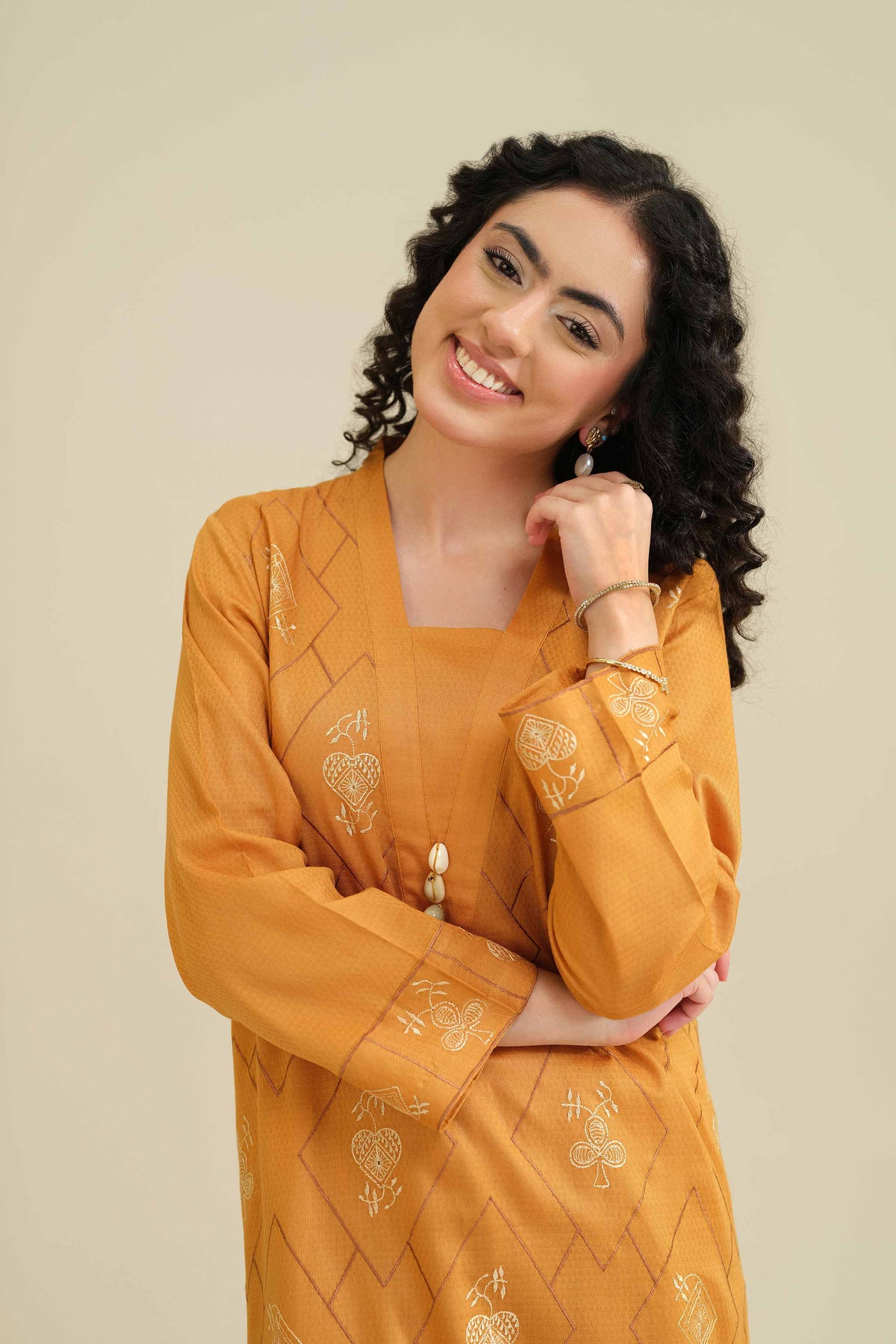 Printed Embroidered Shirt - PW25-37