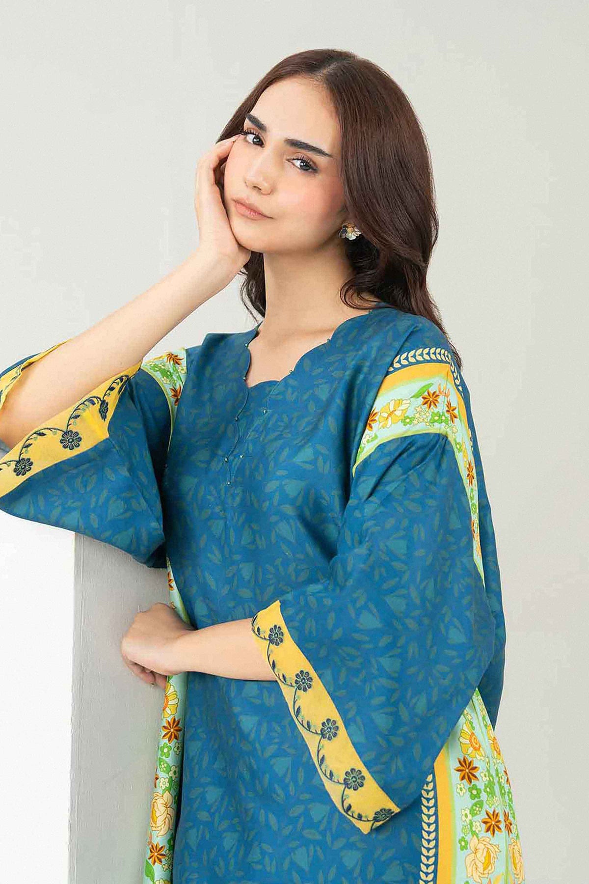 2 PIECE - PRINTED EMBROIDERED SUIT - PW25-371