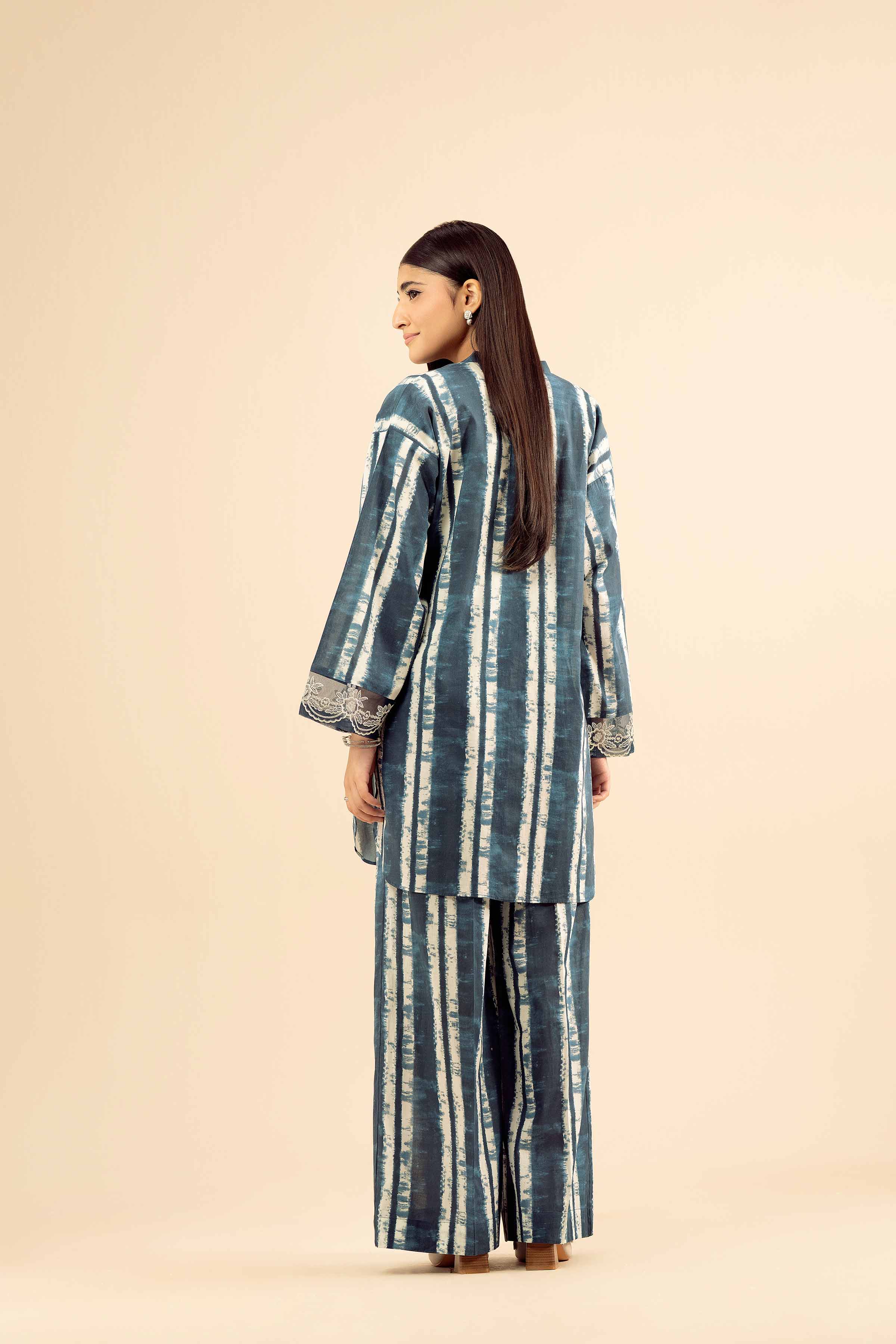 2 Piece - Printed Embroidered Suit - PW25-38