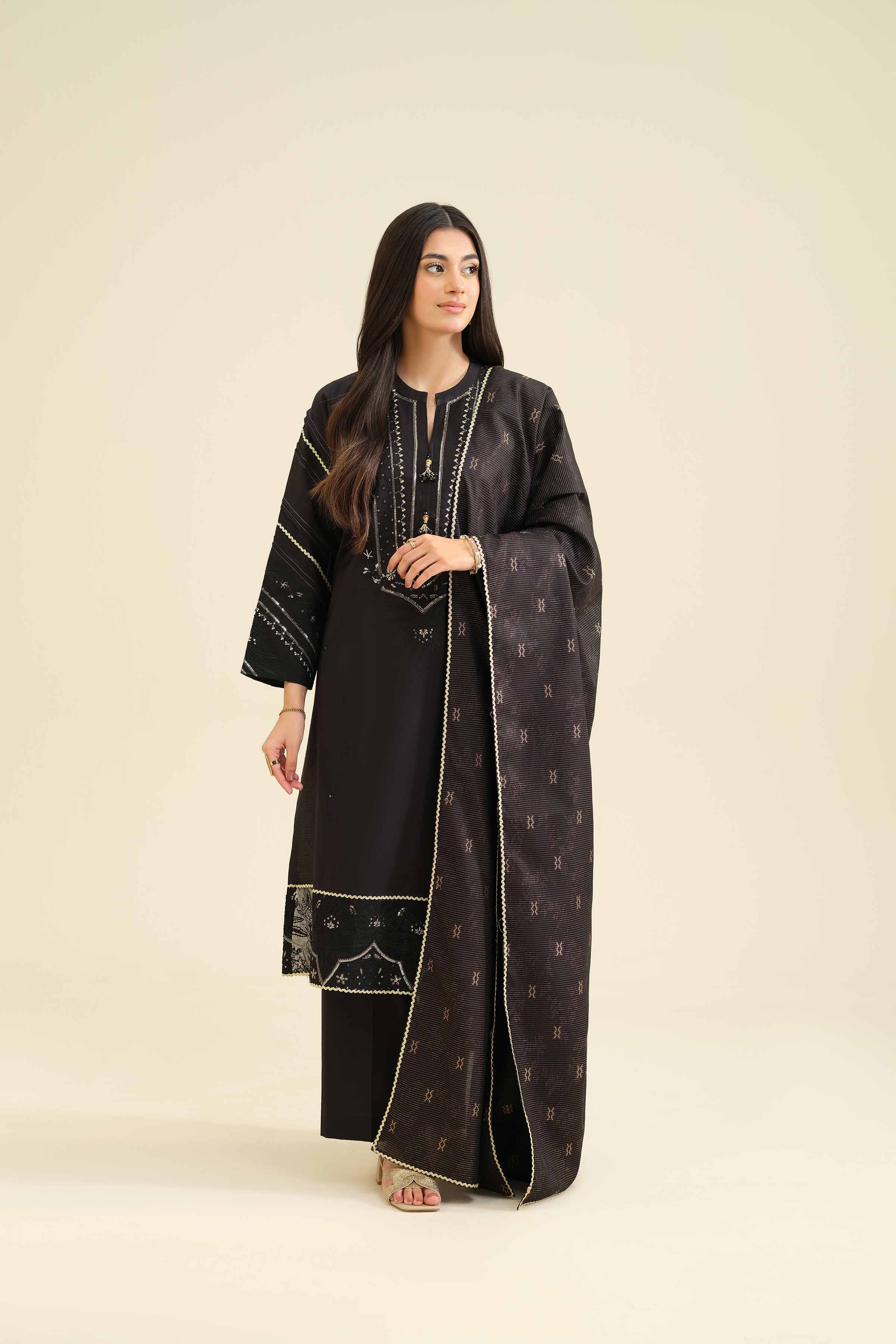 3 Piece - Embroidered Suit - PW25-404