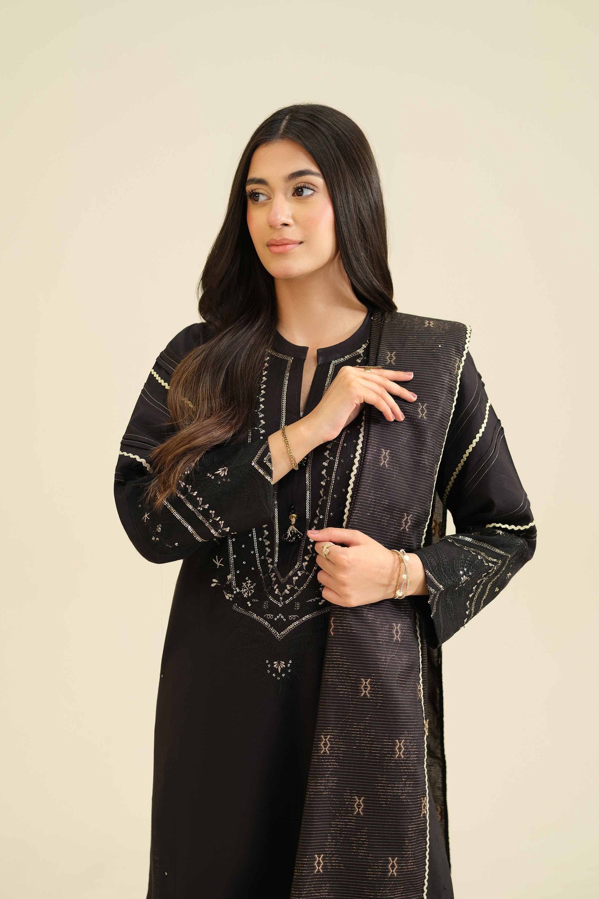 3 Piece - Embroidered Suit - PW25-404