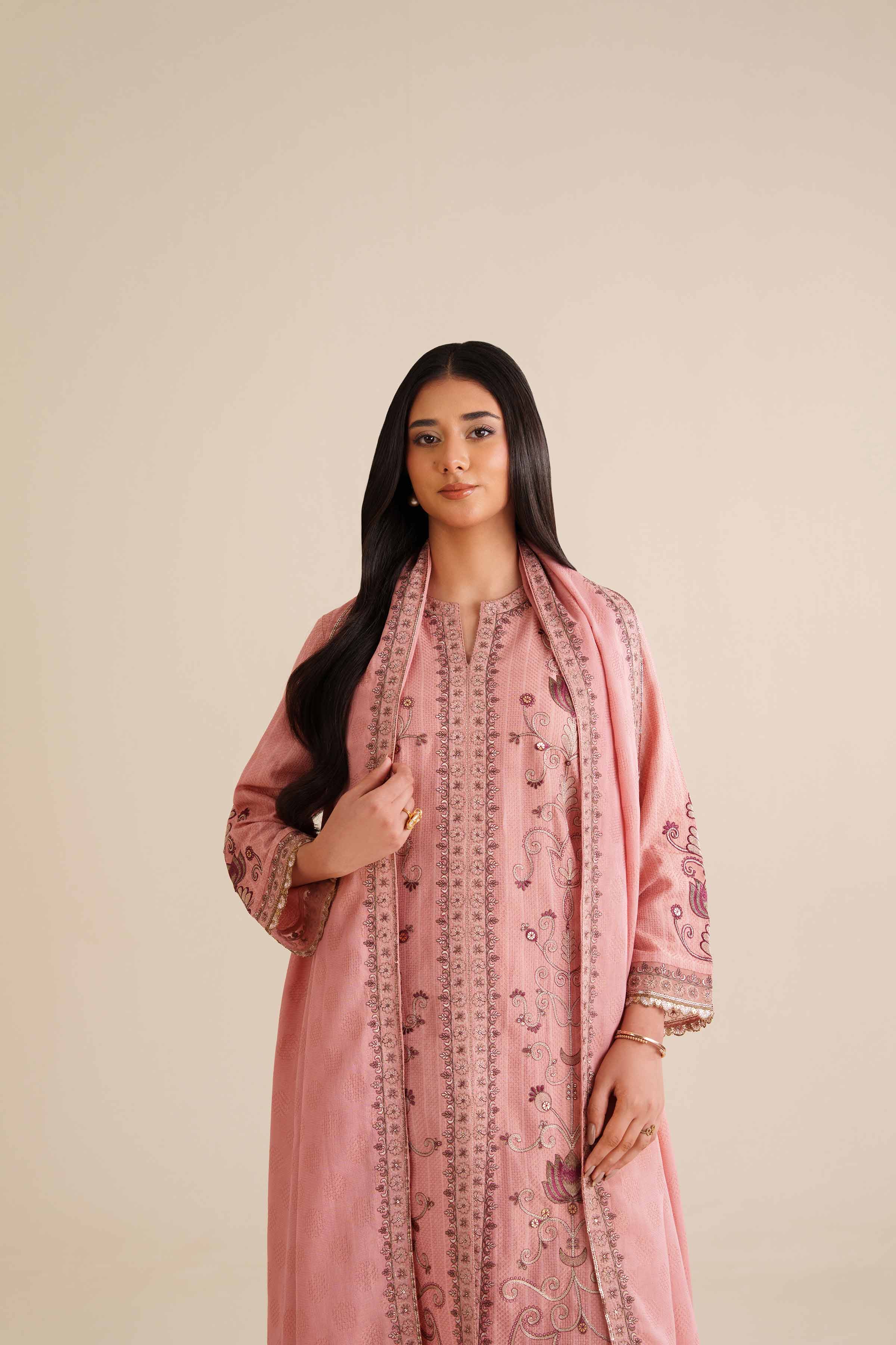 3 Piece - Embroidered Suit - PW25-405