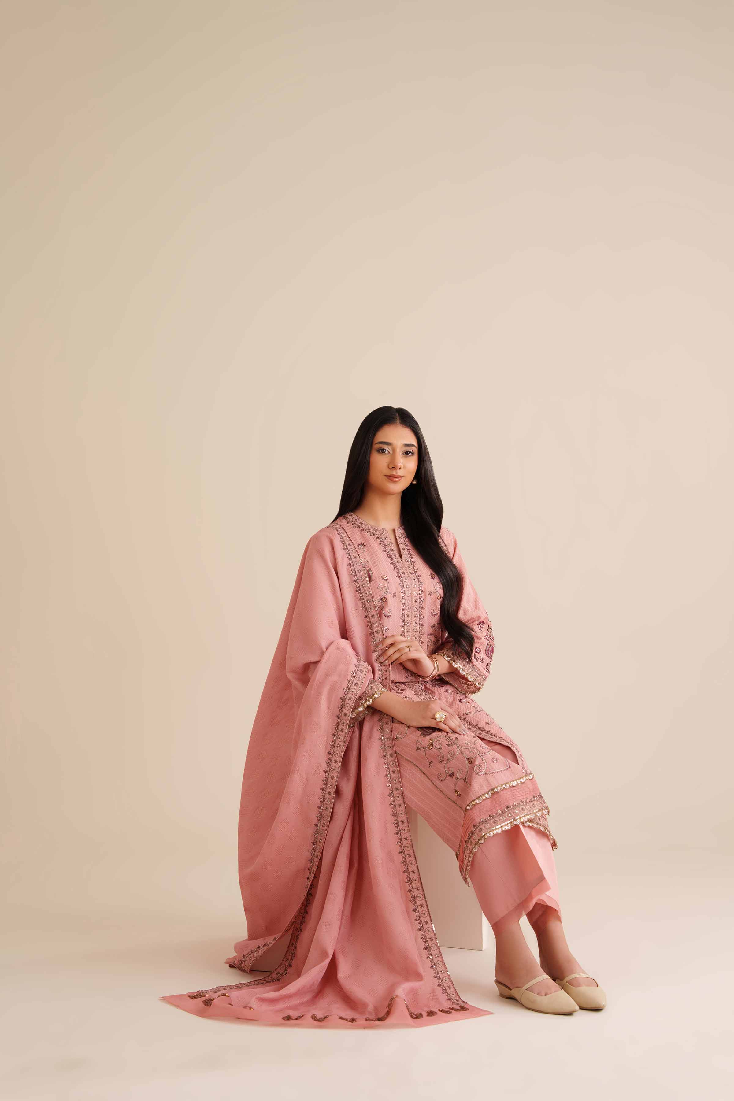 3 Piece - Embroidered Suit - PW25-405