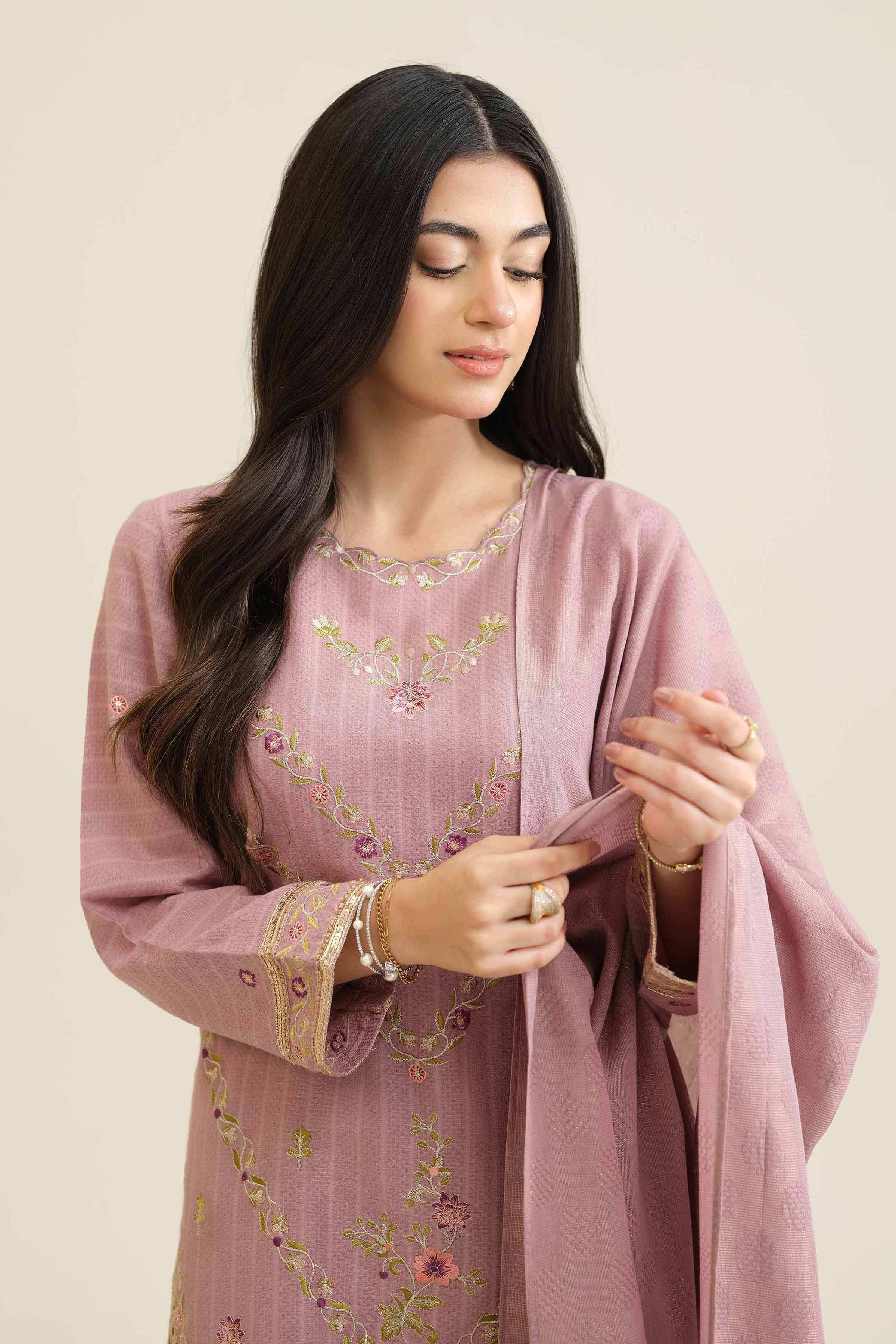 3 Piece - Embroidered Suit - PW25-407