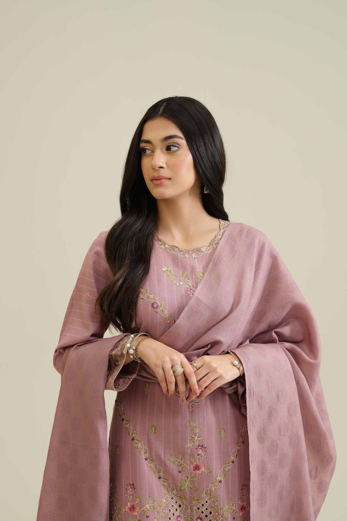3 Piece - Embroidered Suit - PW25-407