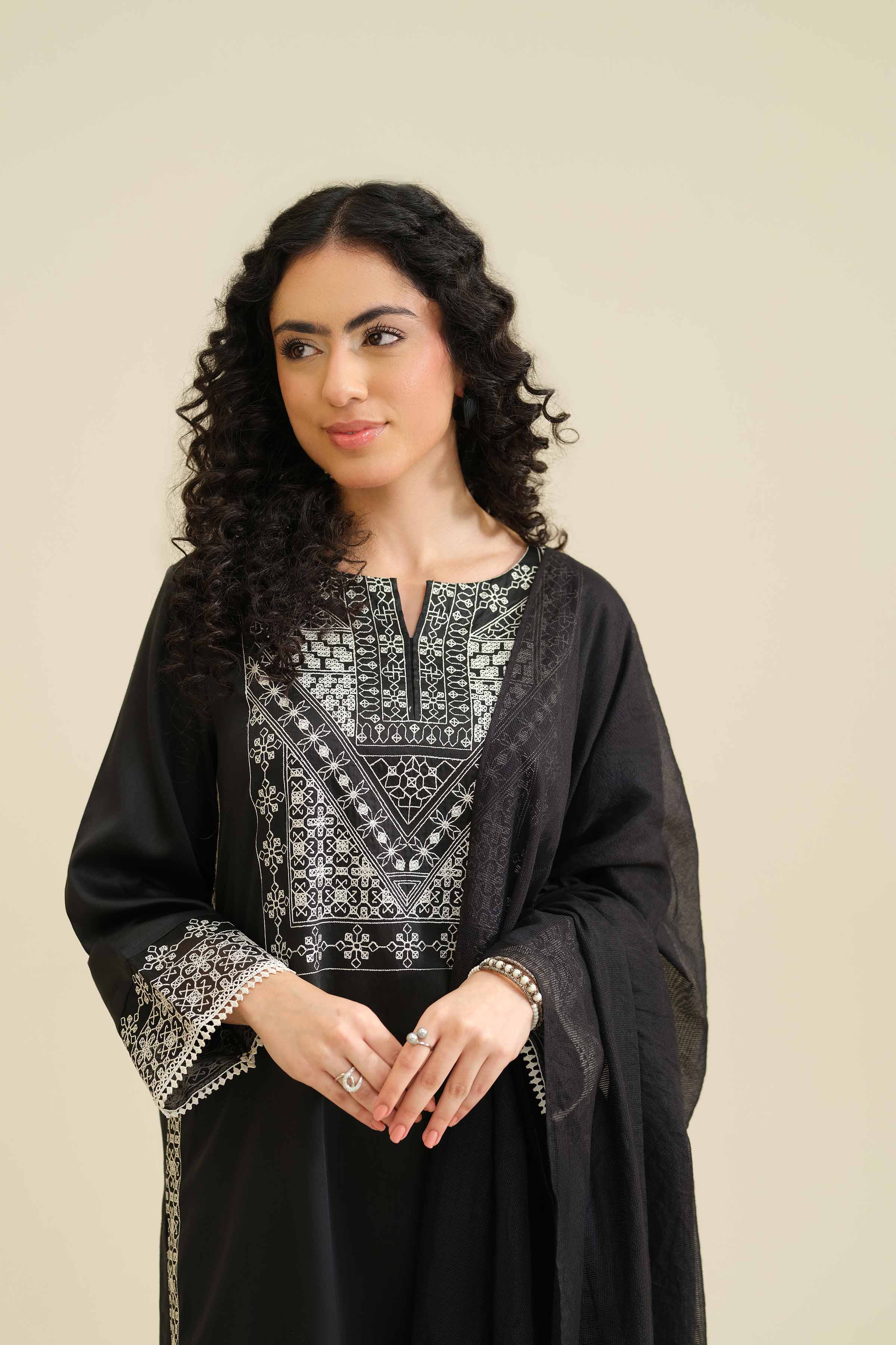 3 Piece - Embroidered Suit - PW25-411