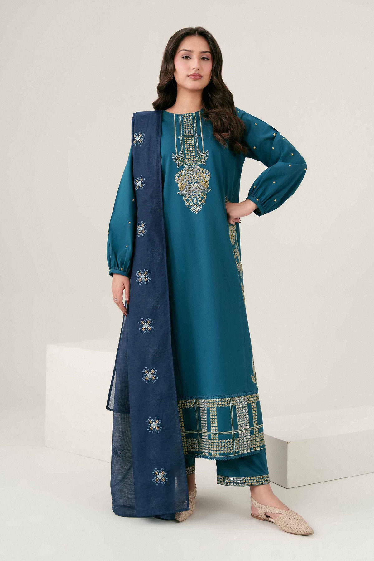 3 Piece - Embroidered Suit - PW25-414