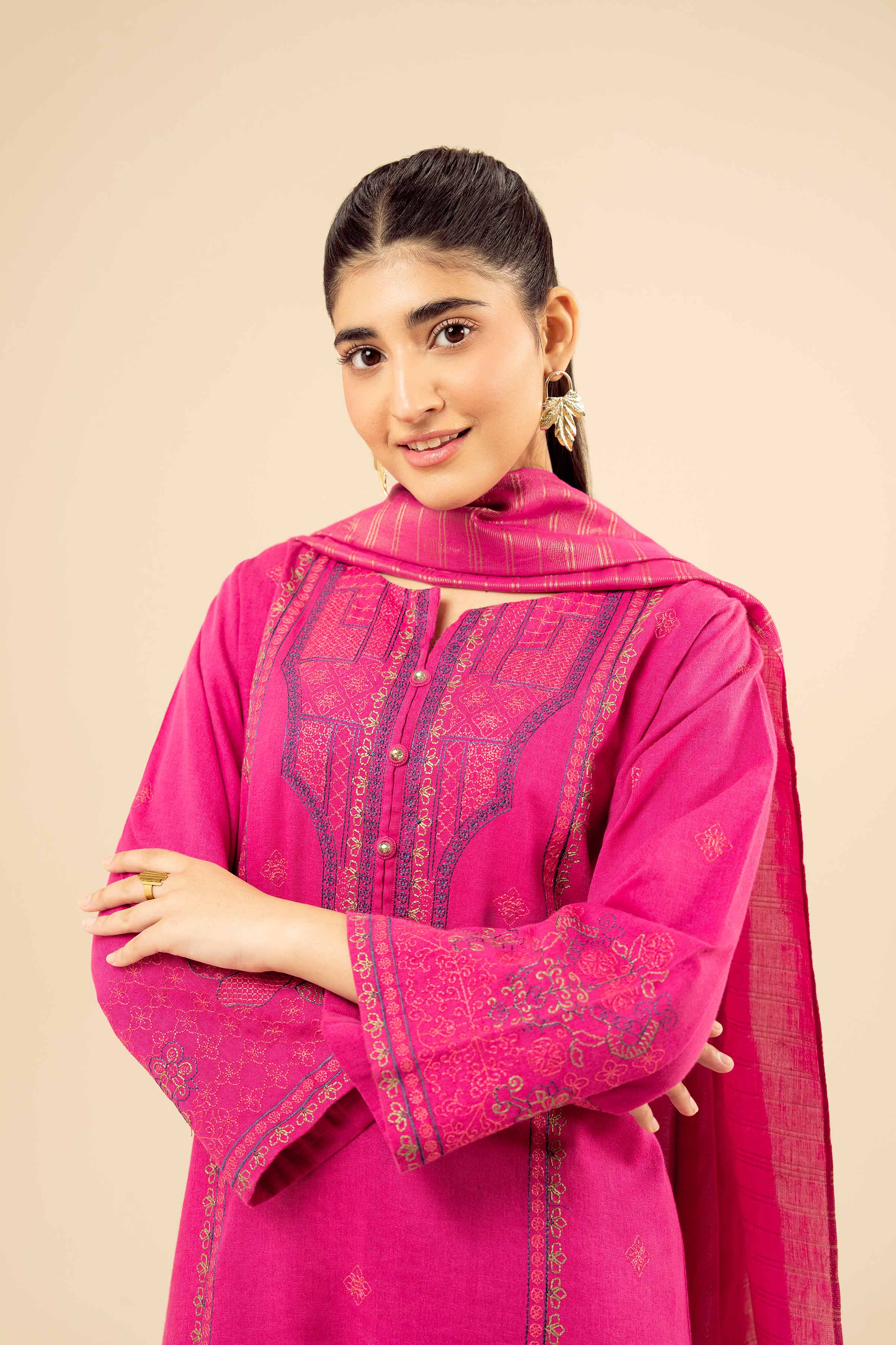 3 Piece - Embroidered Suit - PW25-416