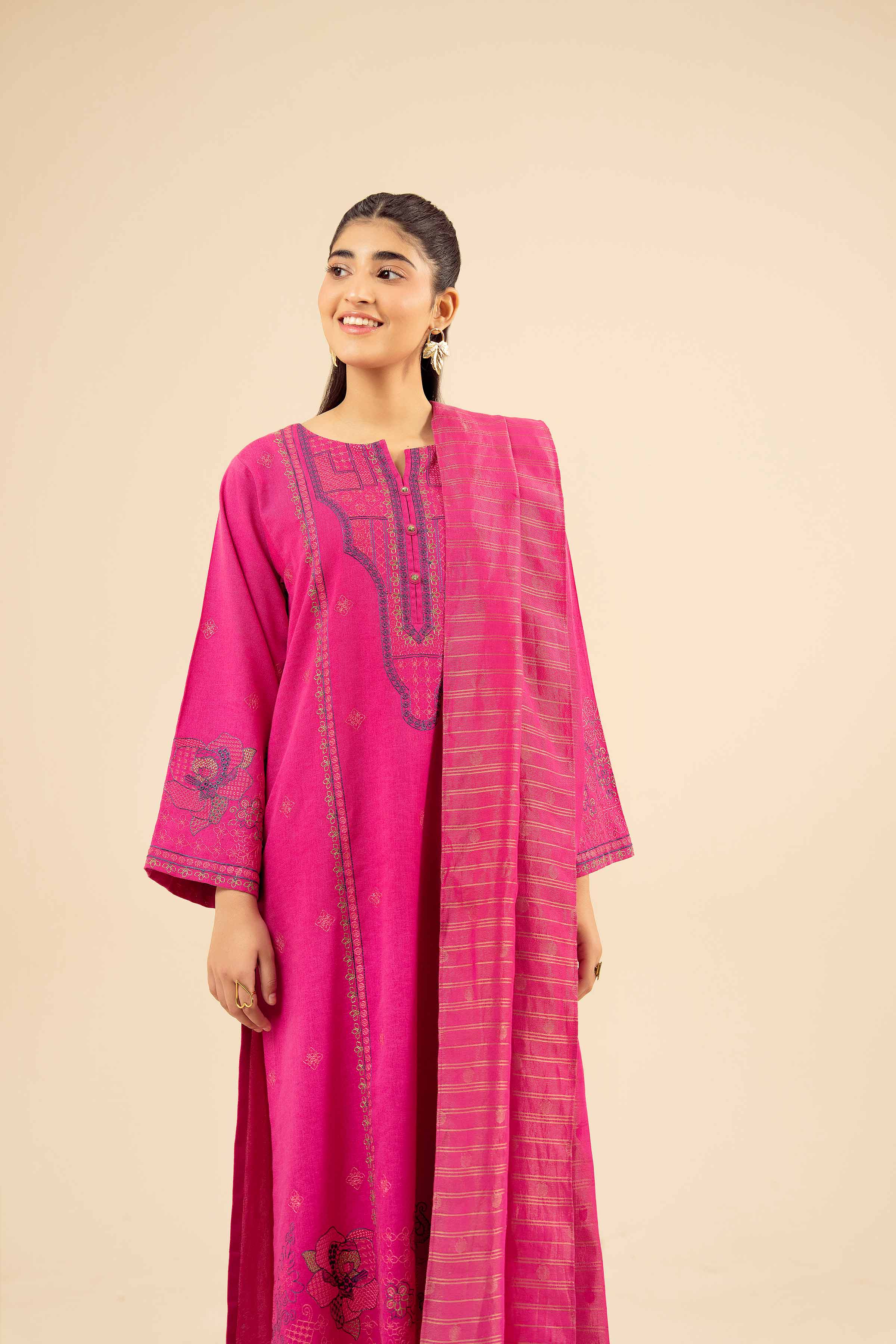 3 Piece - Embroidered Suit - PW25-416