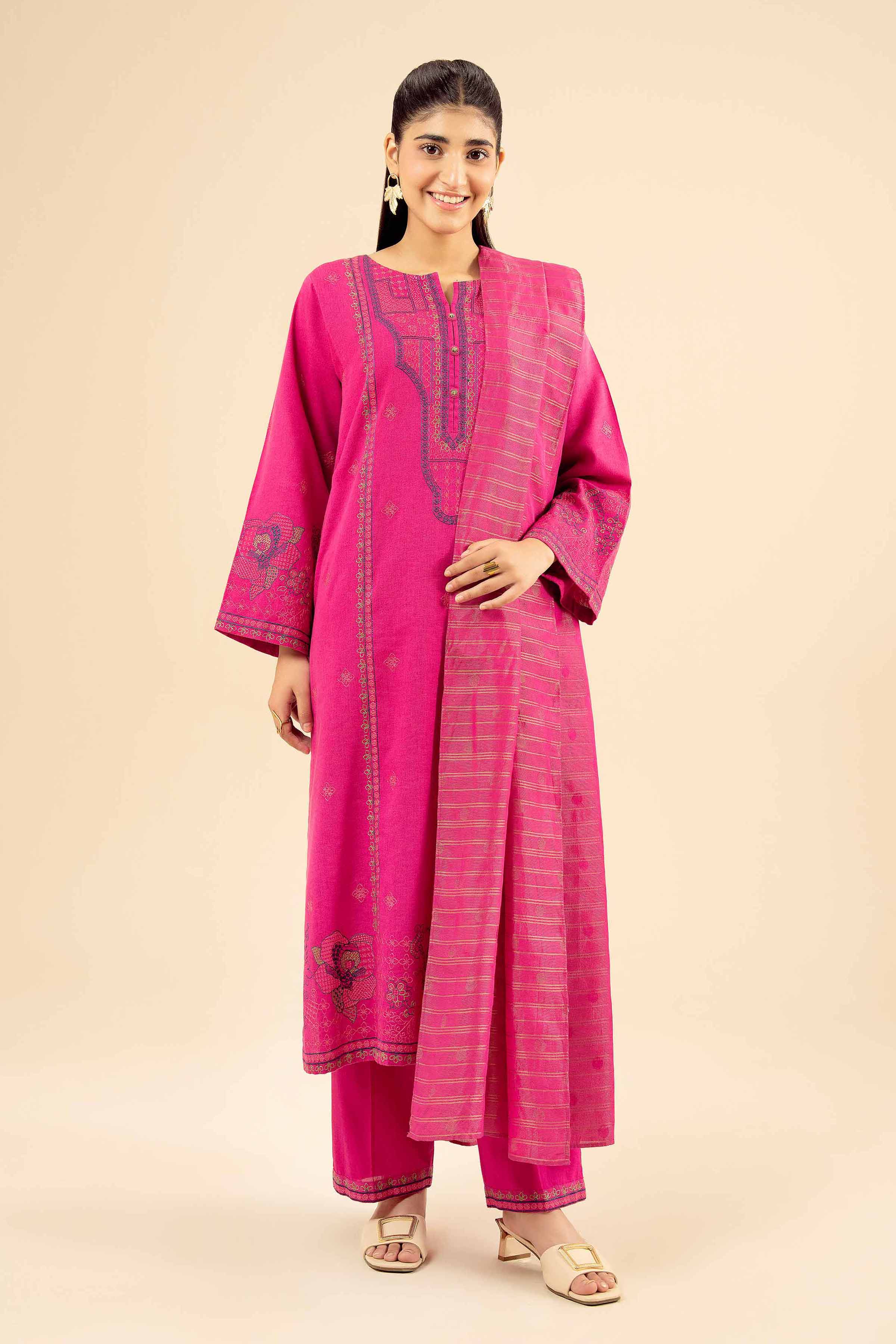 3 Piece - Embroidered Suit - PW25-416