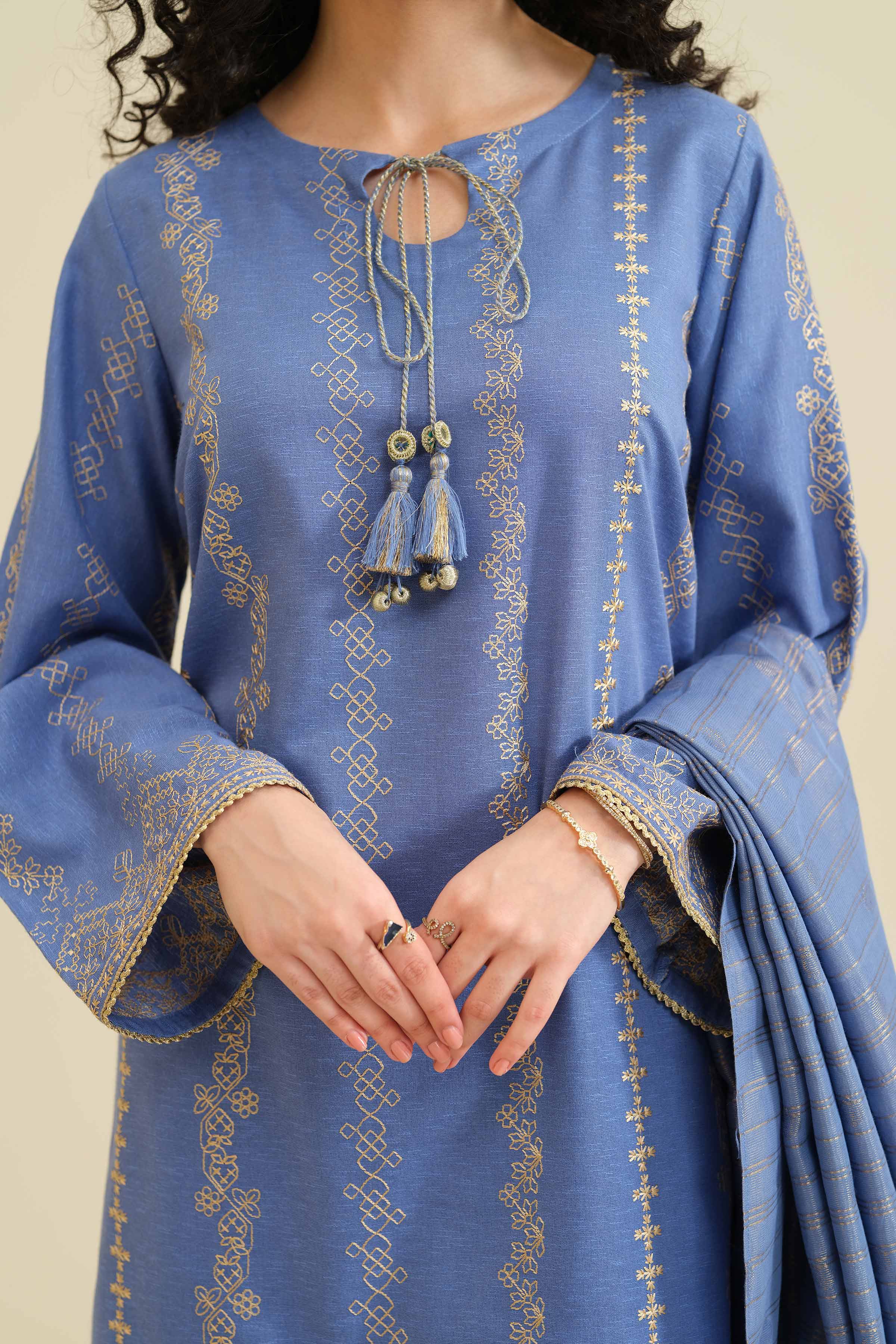 3 Piece - Embroidered Suit - PW25-417