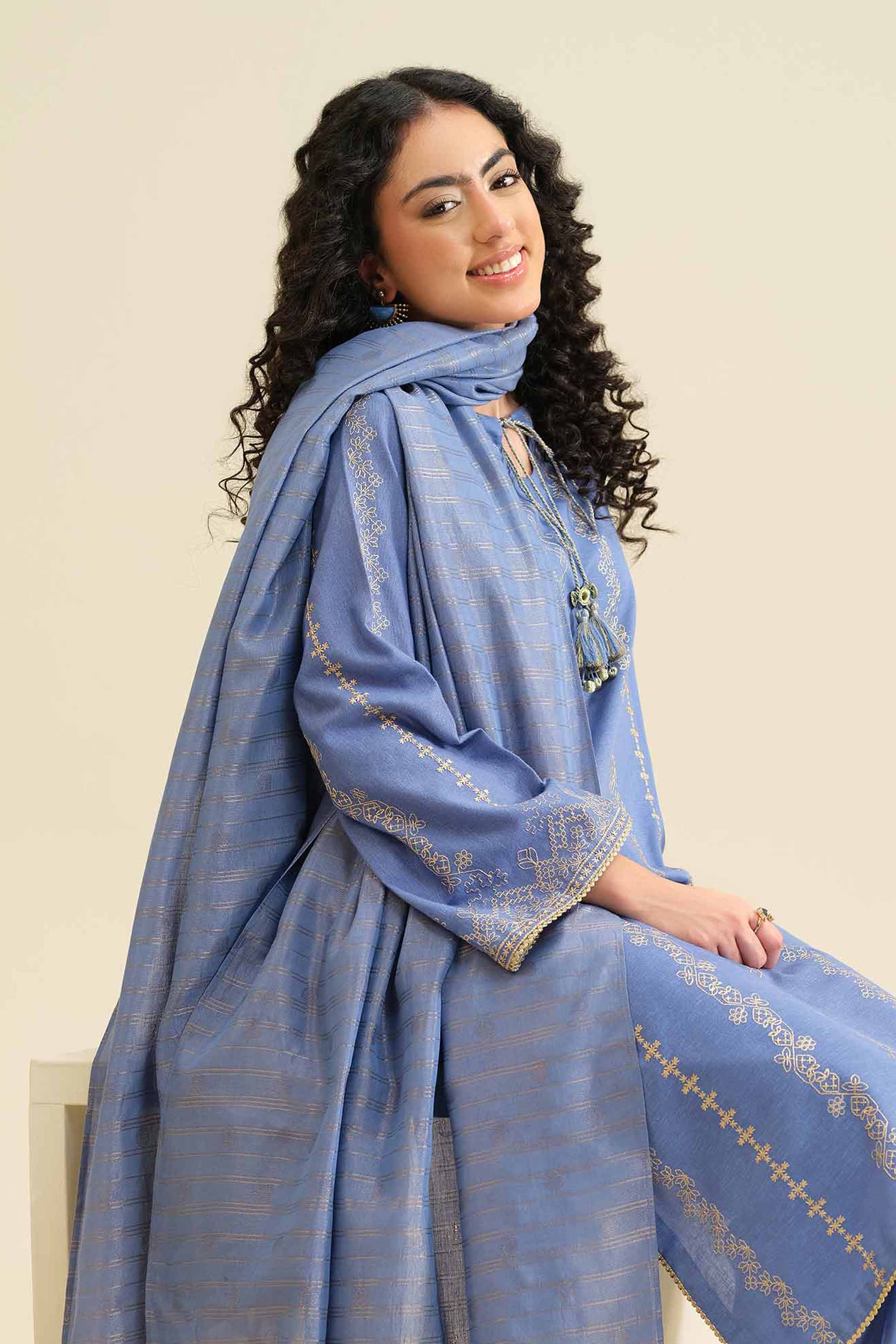 3 Piece - Embroidered Suit - PW25-417