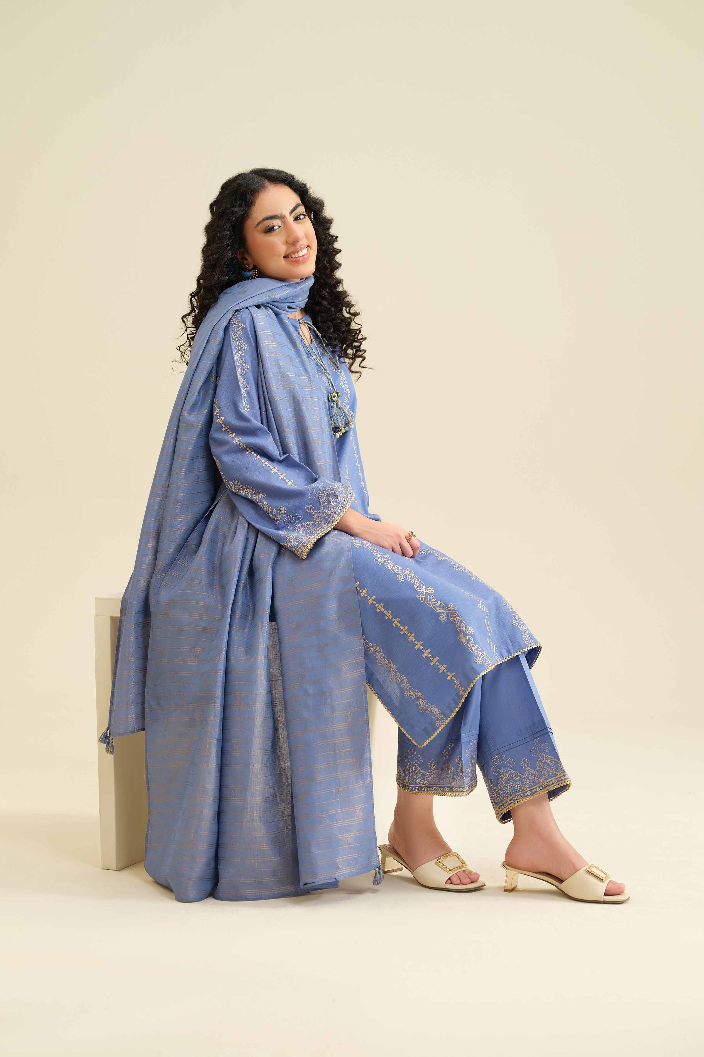 3 Piece - Embroidered Suit - PW25-417