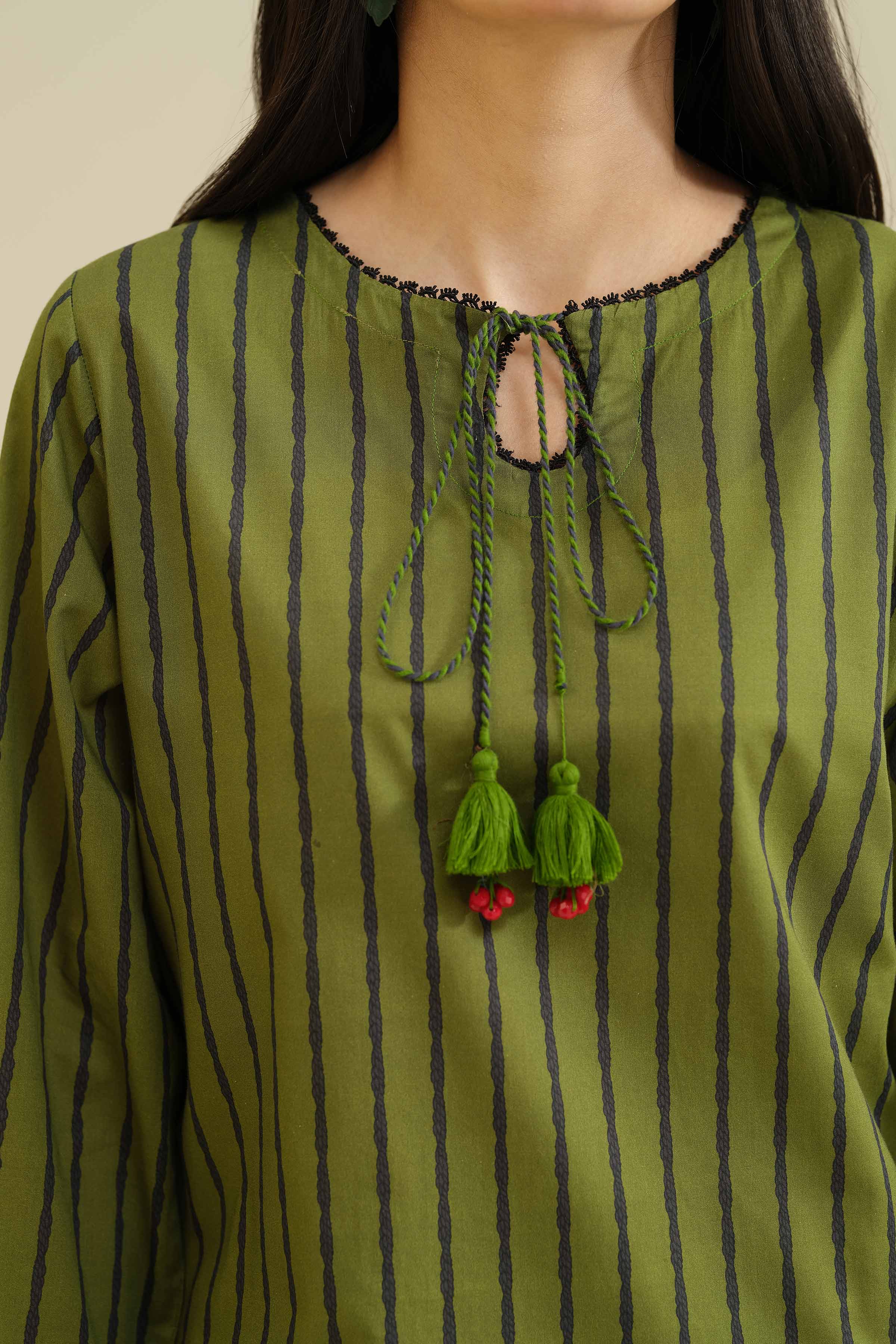 3 Piece - Printed Embroidered Suit - PW25-419