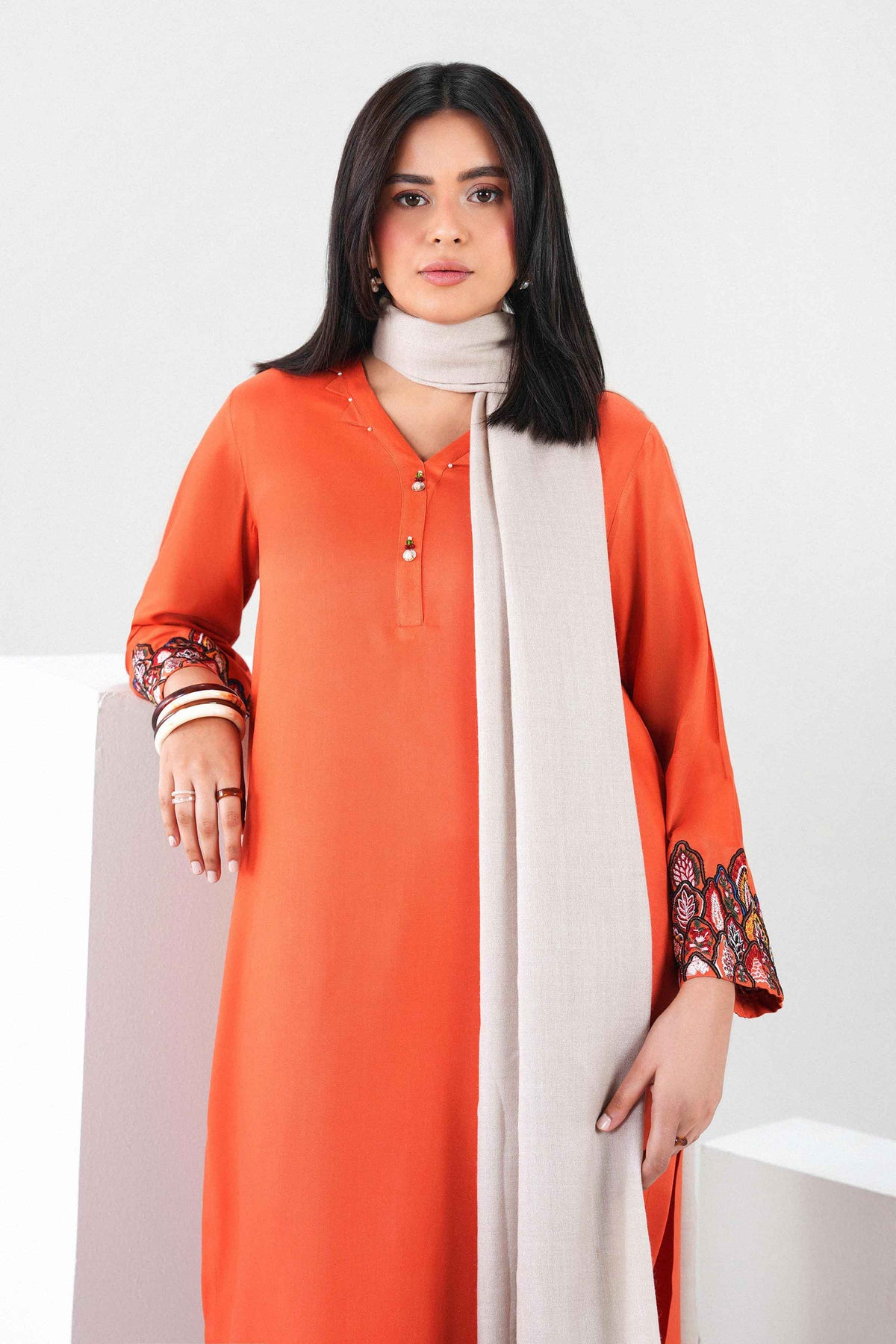 3 Piece - Embroidered Suit - PW25-422