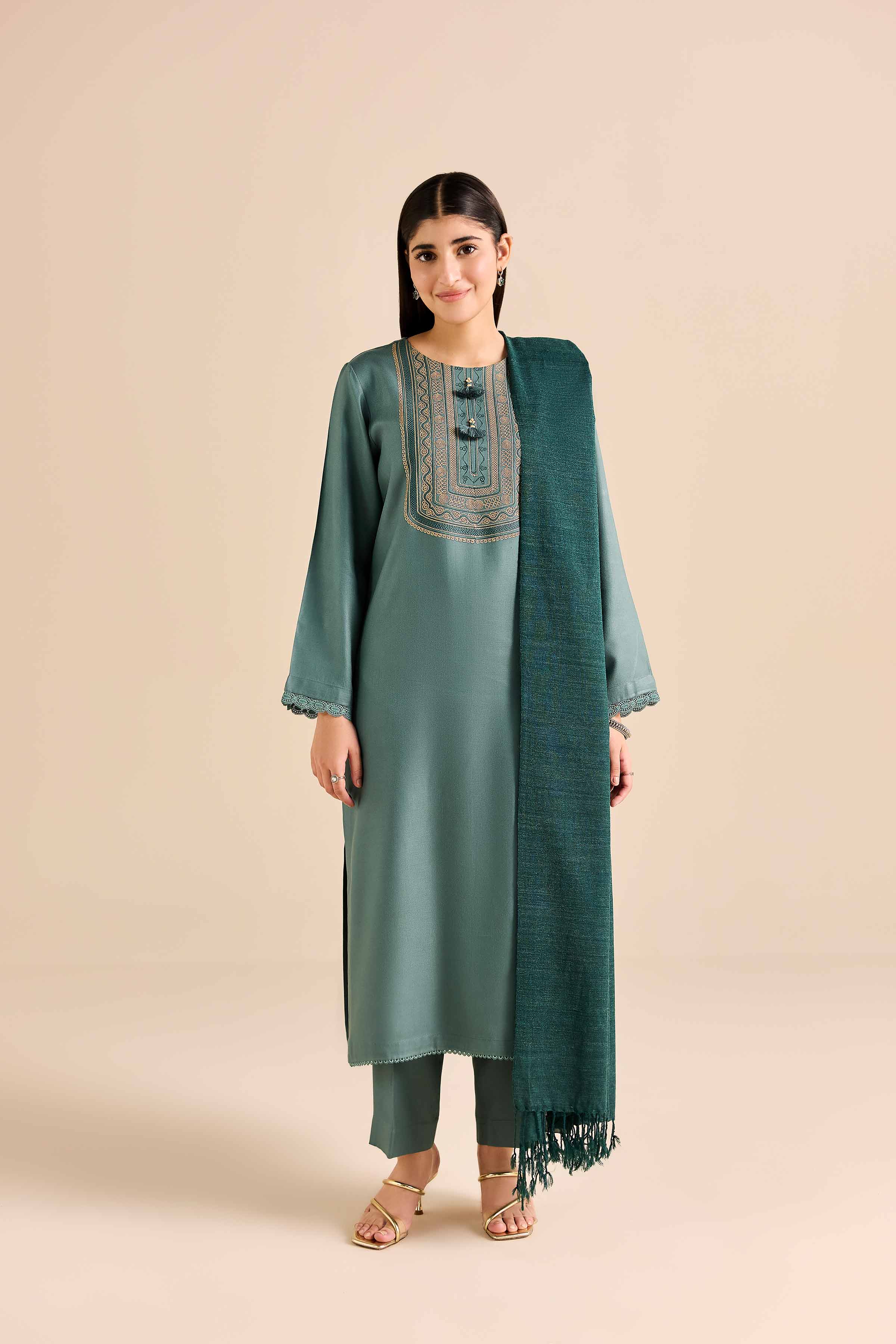 3 Piece - Embroidered Suit - PW25-423