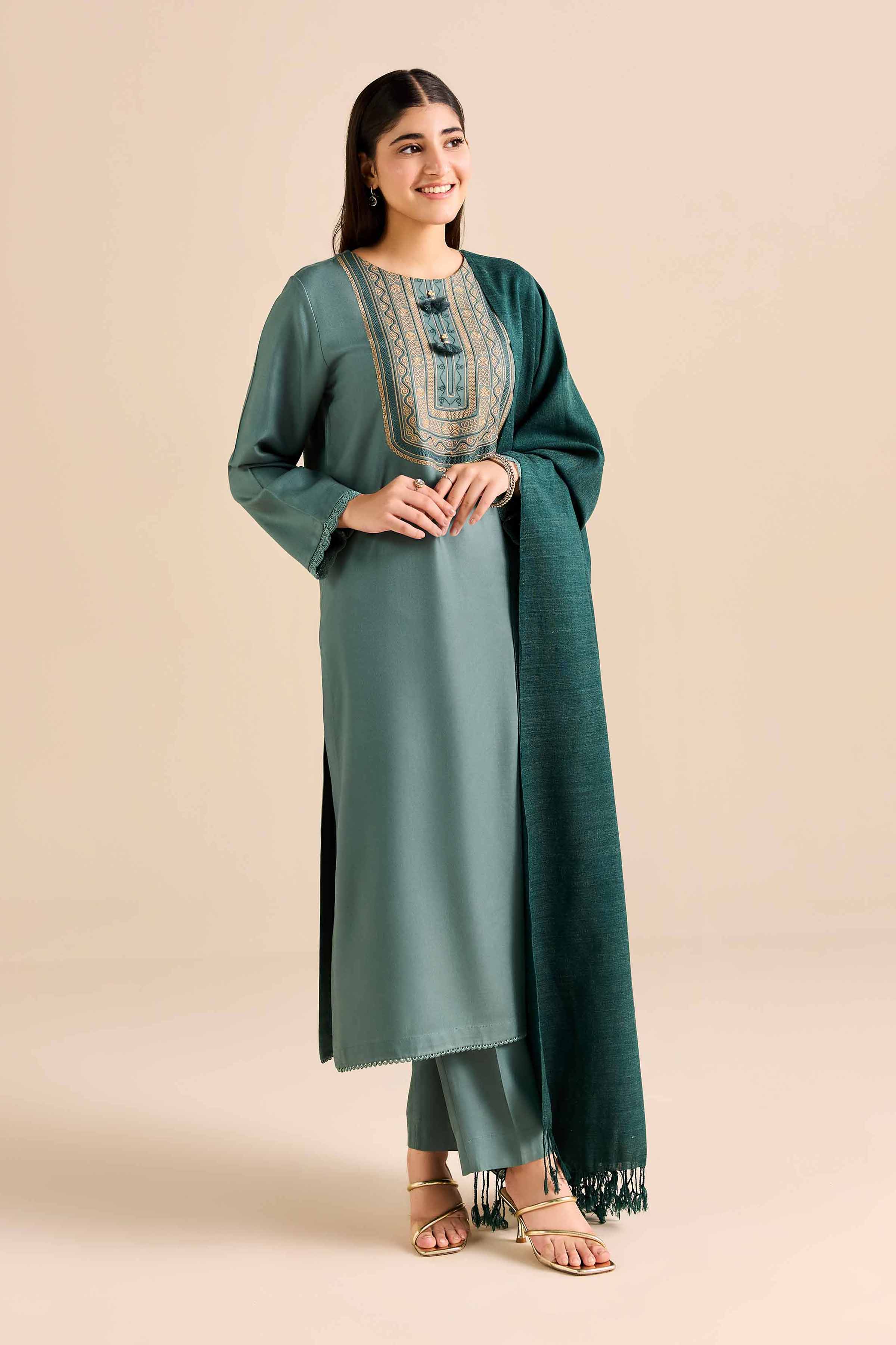 3 Piece - Embroidered Suit - PW25-423