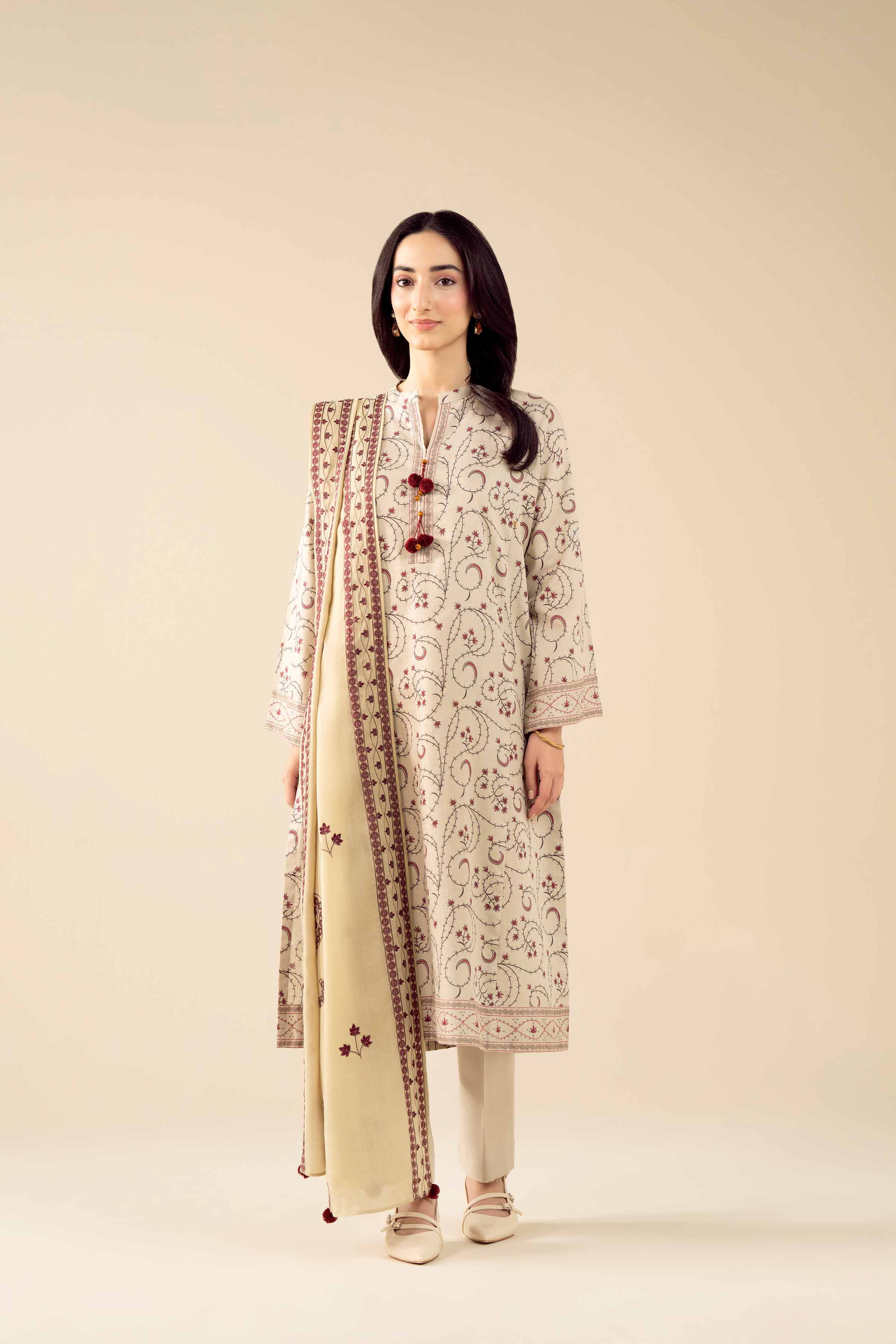 3 Piece - Embroidered Suit - PW25-427