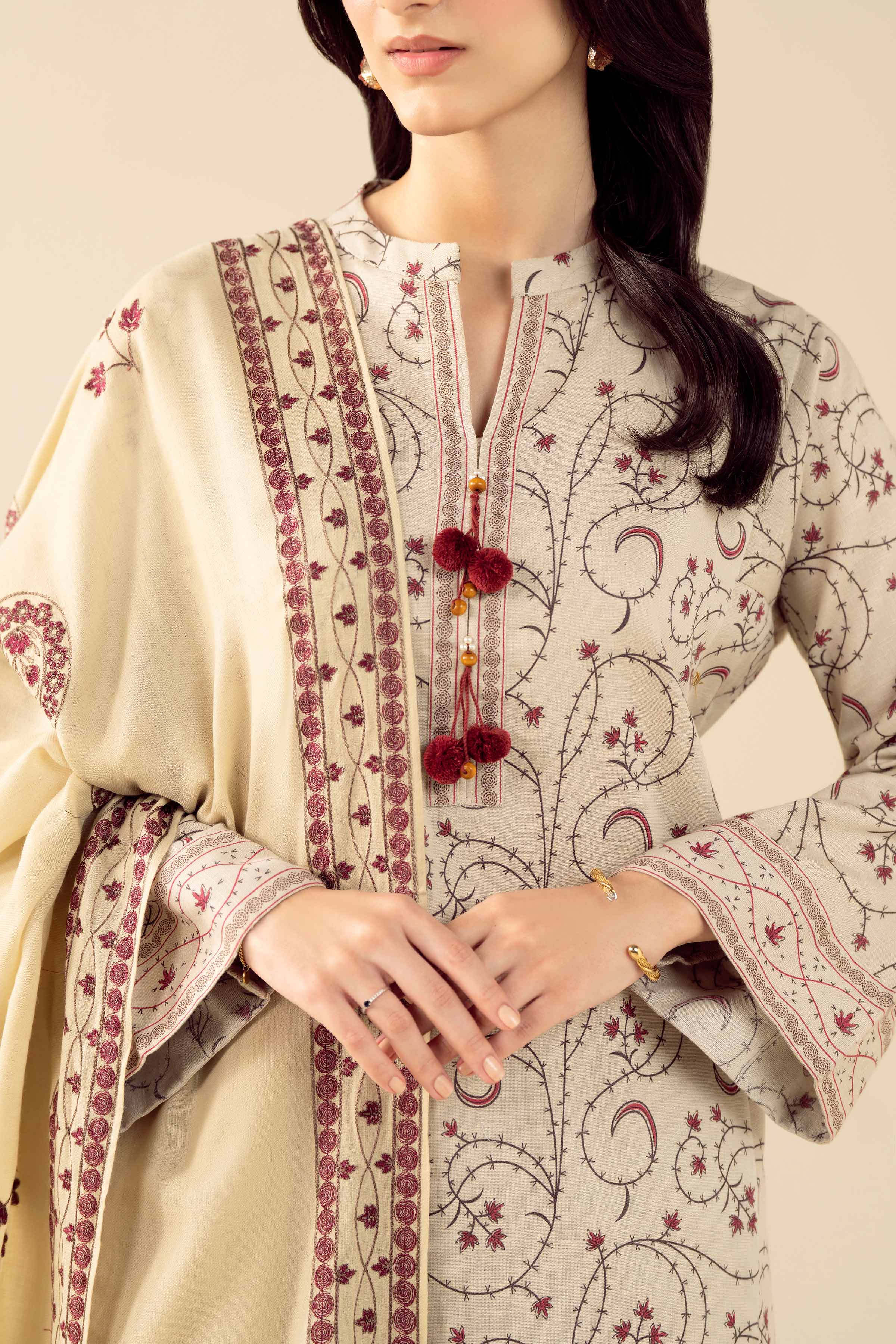 3 Piece - Embroidered Suit - PW25-427