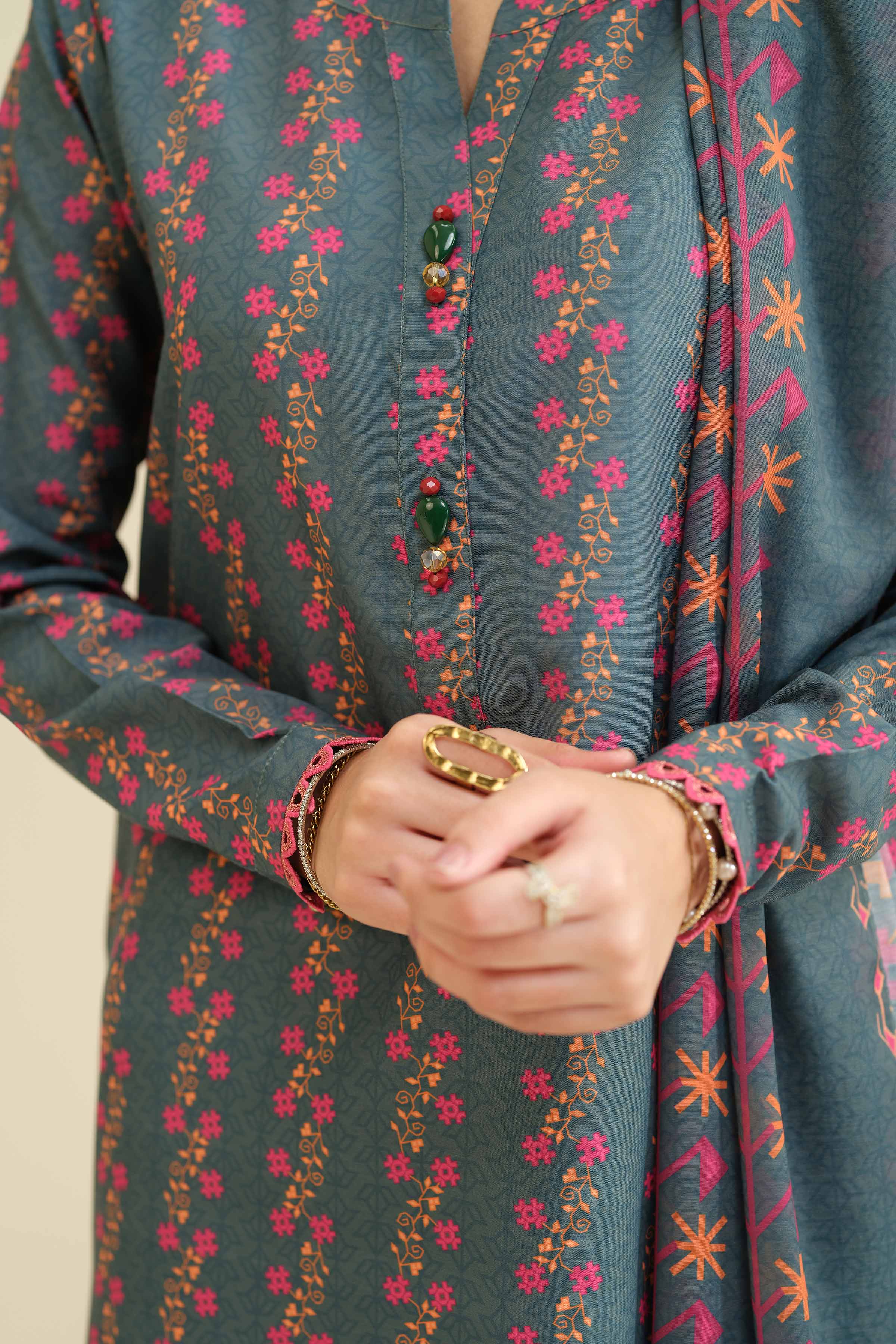 3 Piece - Printed Suit - PW25-43