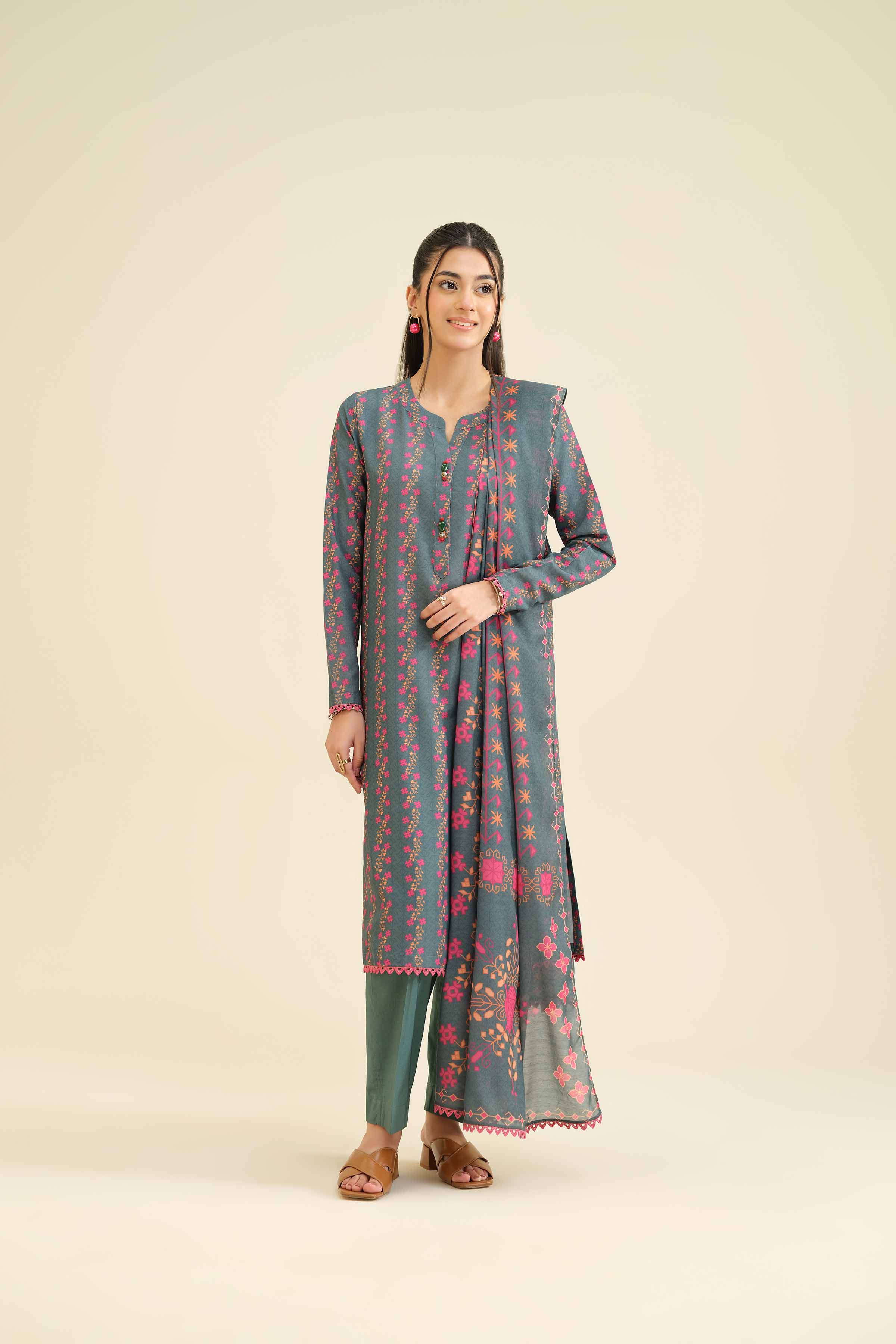 3 Piece - Printed Suit - PW25-43