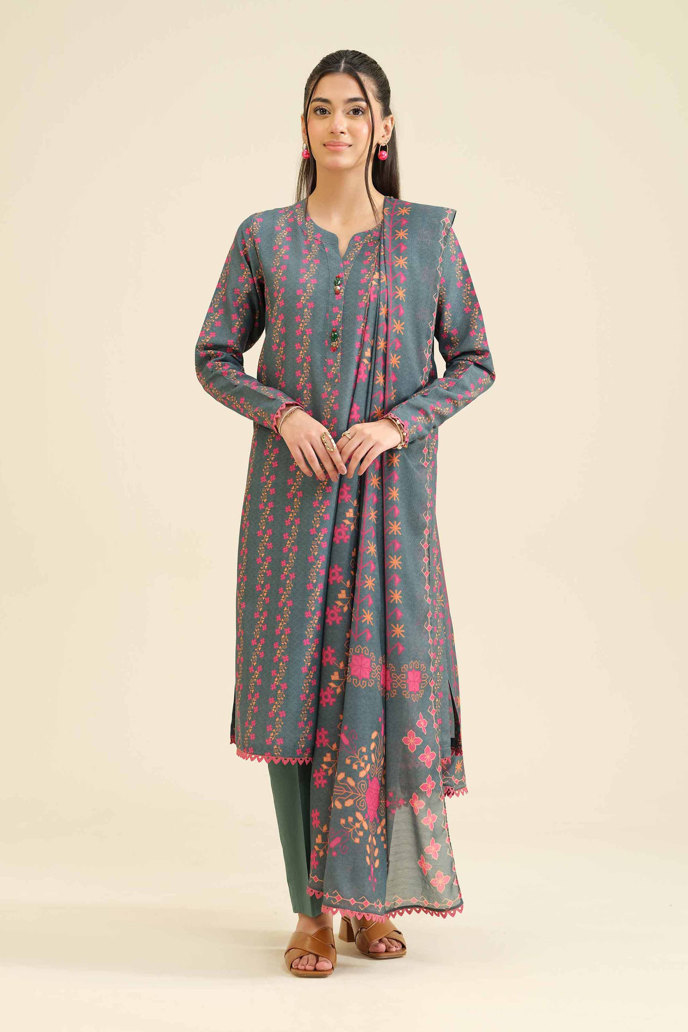 3 Piece - Printed Suit - PW25-43