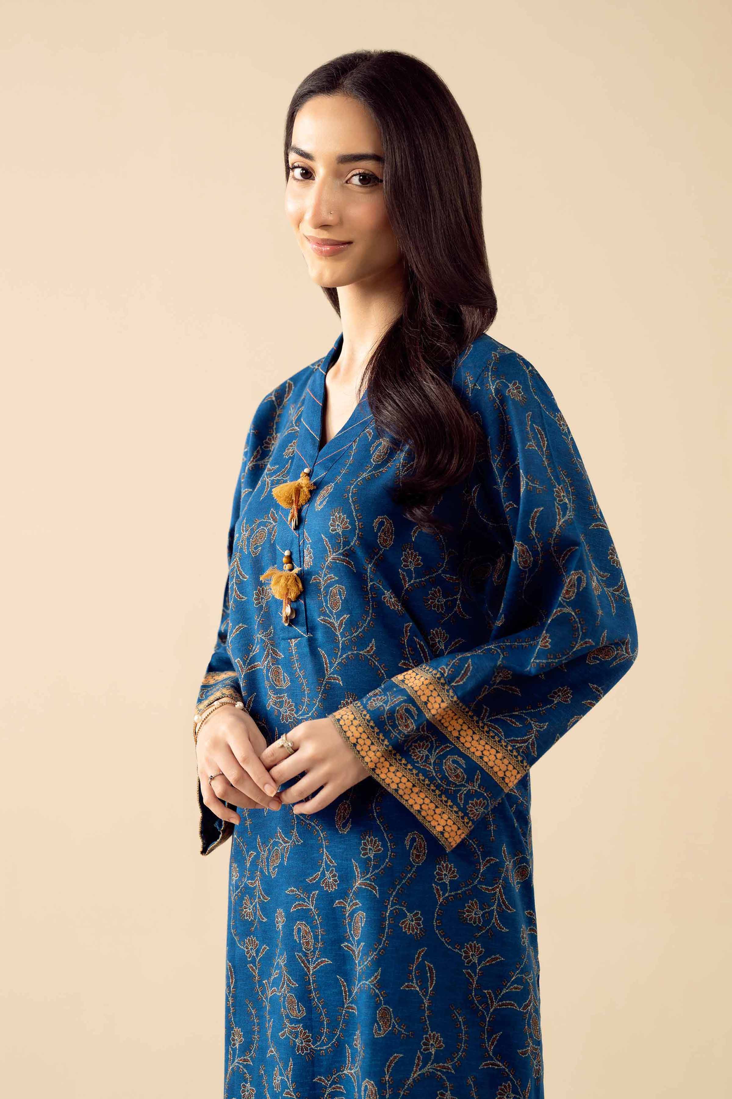 3 Piece - Printed Embroidered Suit - PW25-430