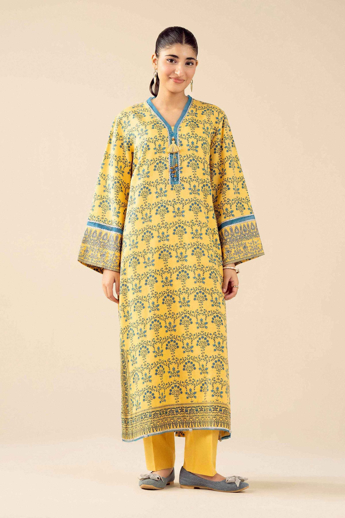 3 Piece - Printed Embroidered Suit - PW25-432