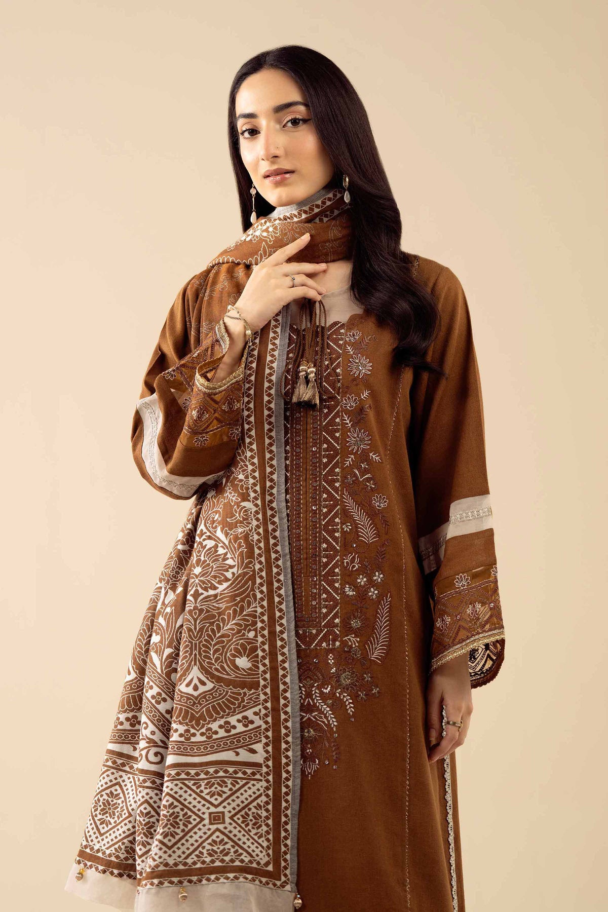 3 Piece - Embroidered Suit - PW25-433