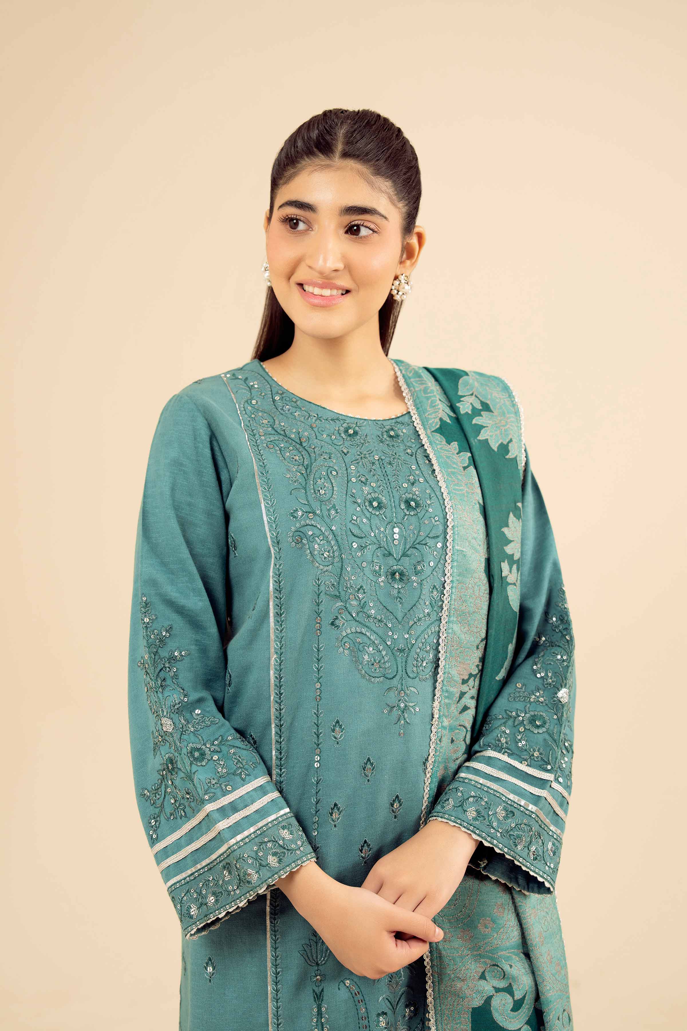 3 Piece - Embroidered Suit - PW25-435