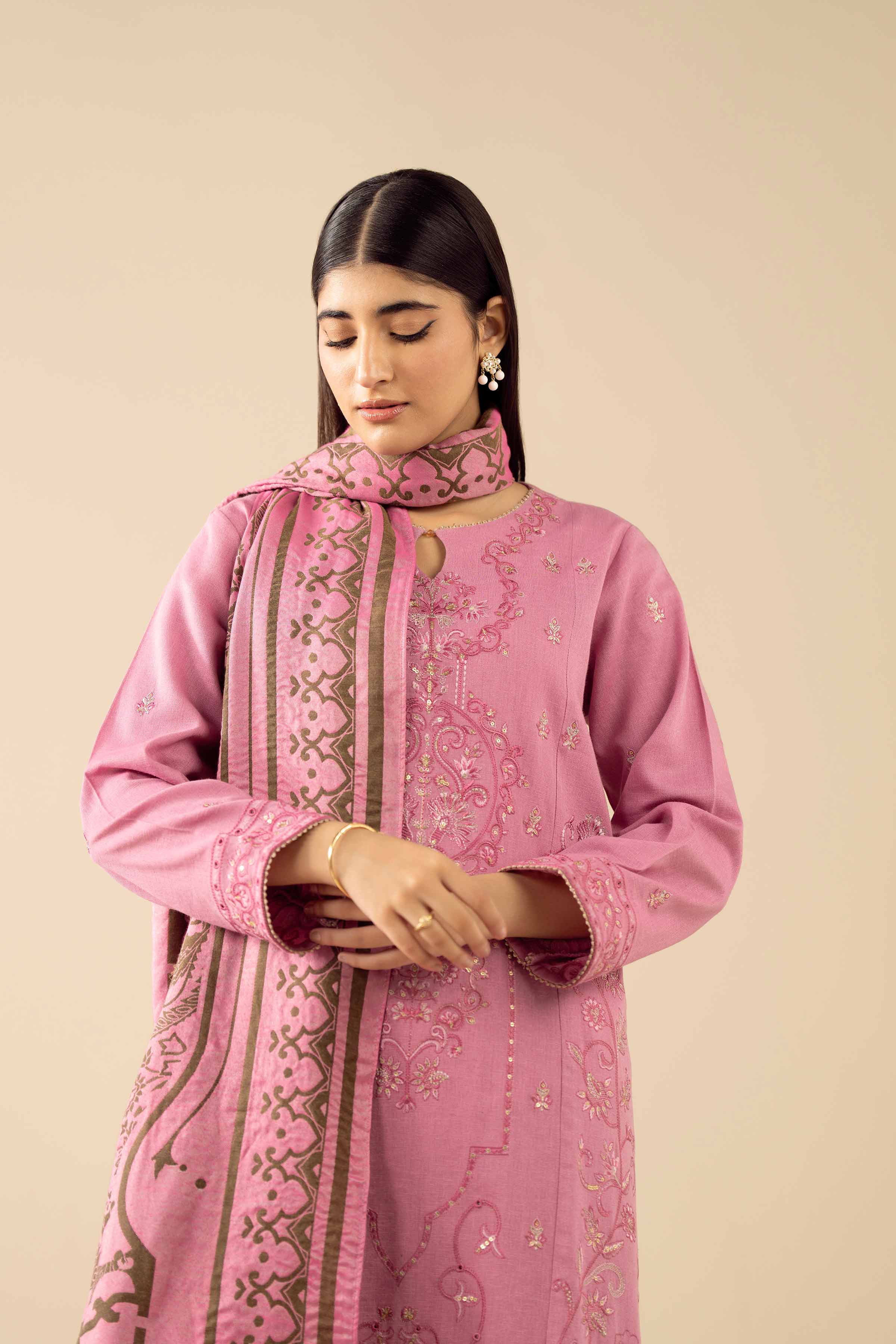 3 Piece - Embroidered Suit - PW25-436