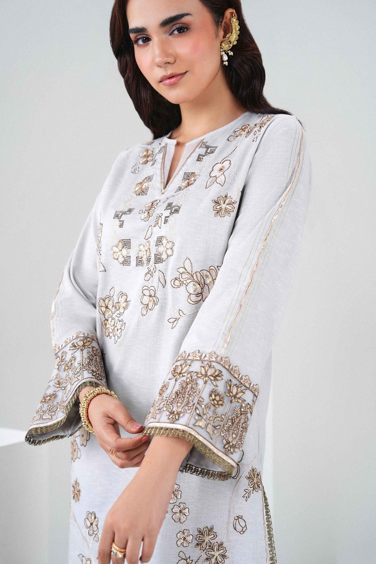 3 Piece - Embroidered Suit - PW25-437