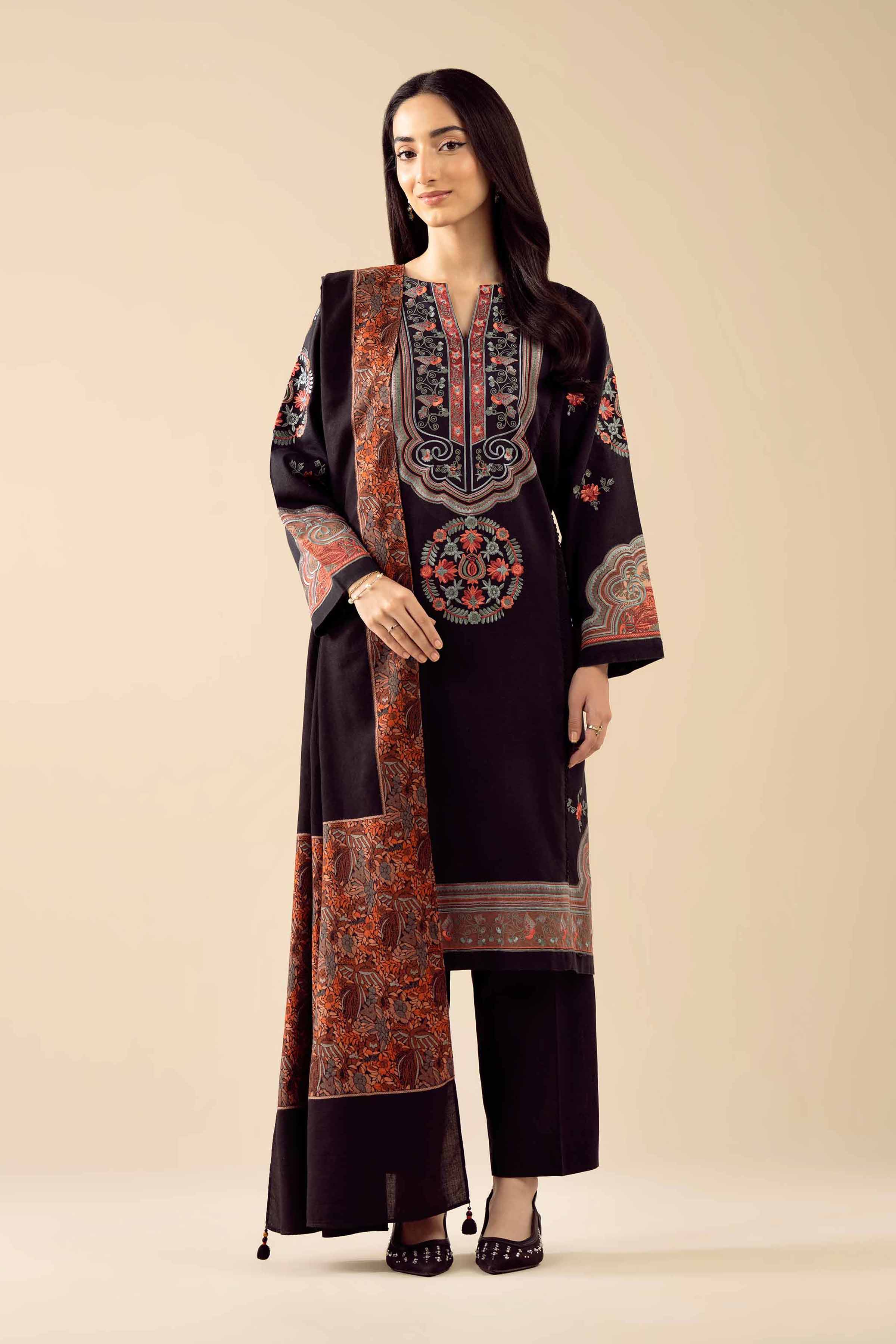 3 Piece - Embroidered Suit - PW25-443