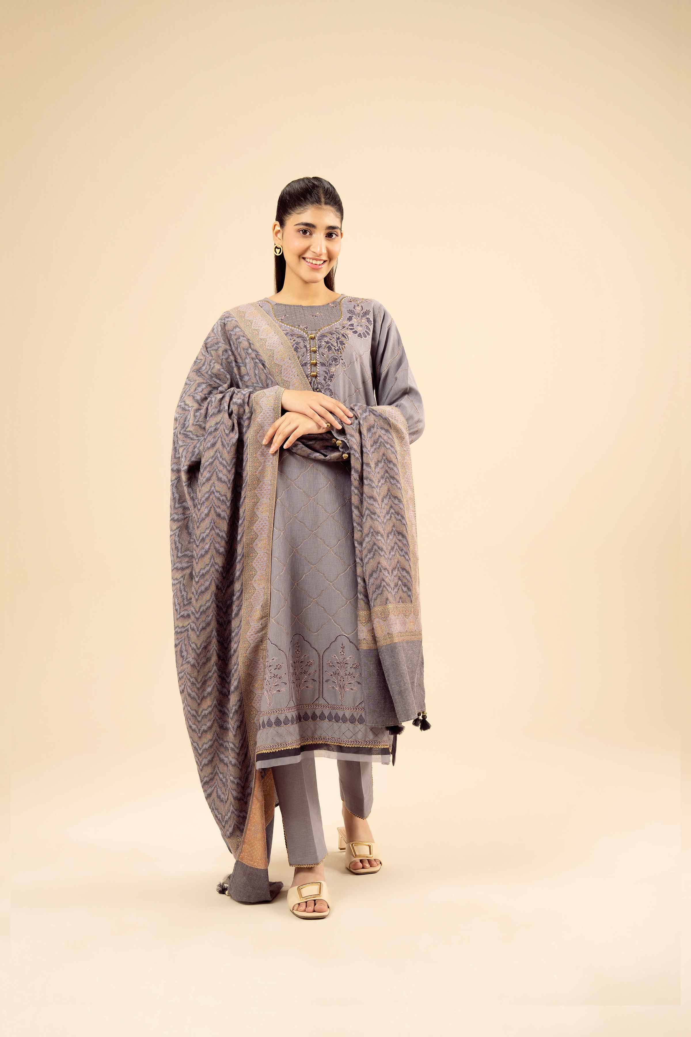 3 Piece - Embroidered Suit - PW25-446