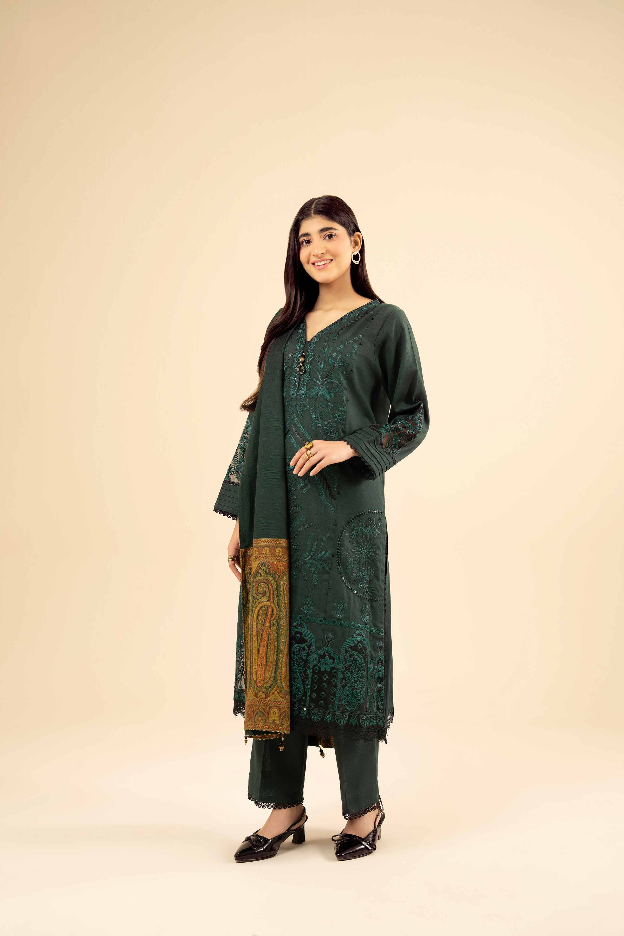 3 Piece - Embroidered Suit - PW25-447