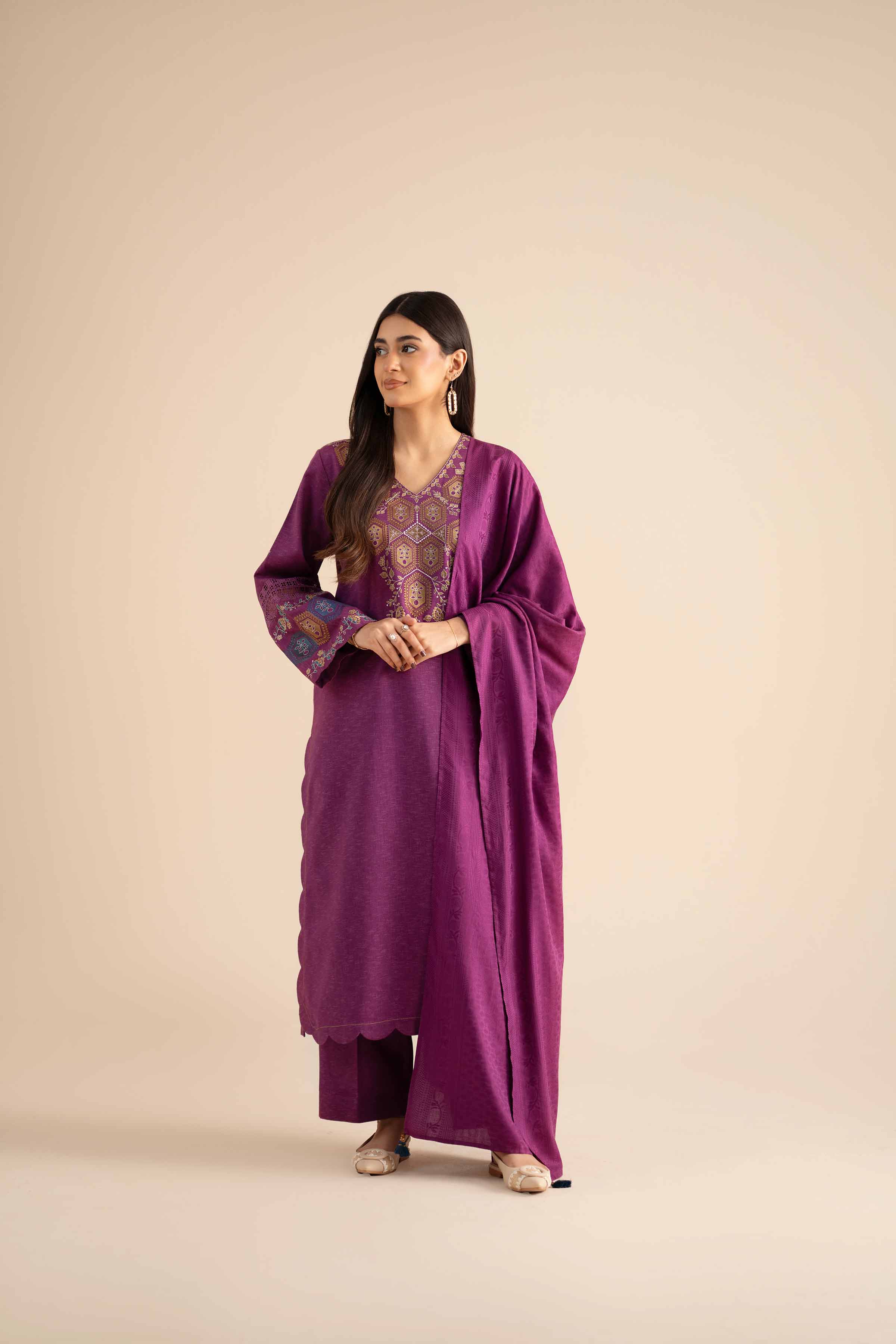 3 Piece - Embroidered Suit - PW25-450