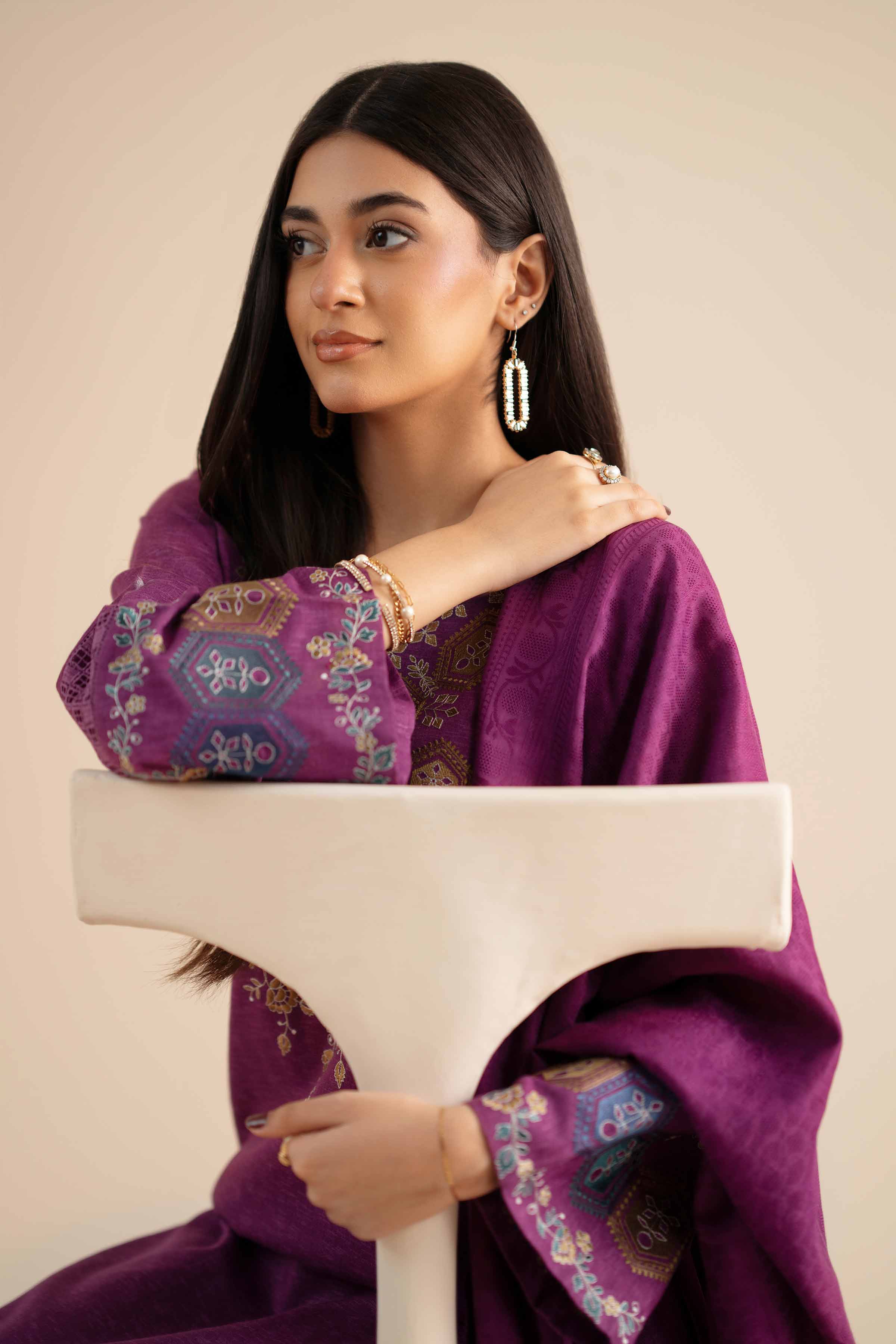 3 Piece - Embroidered Suit - PW25-450