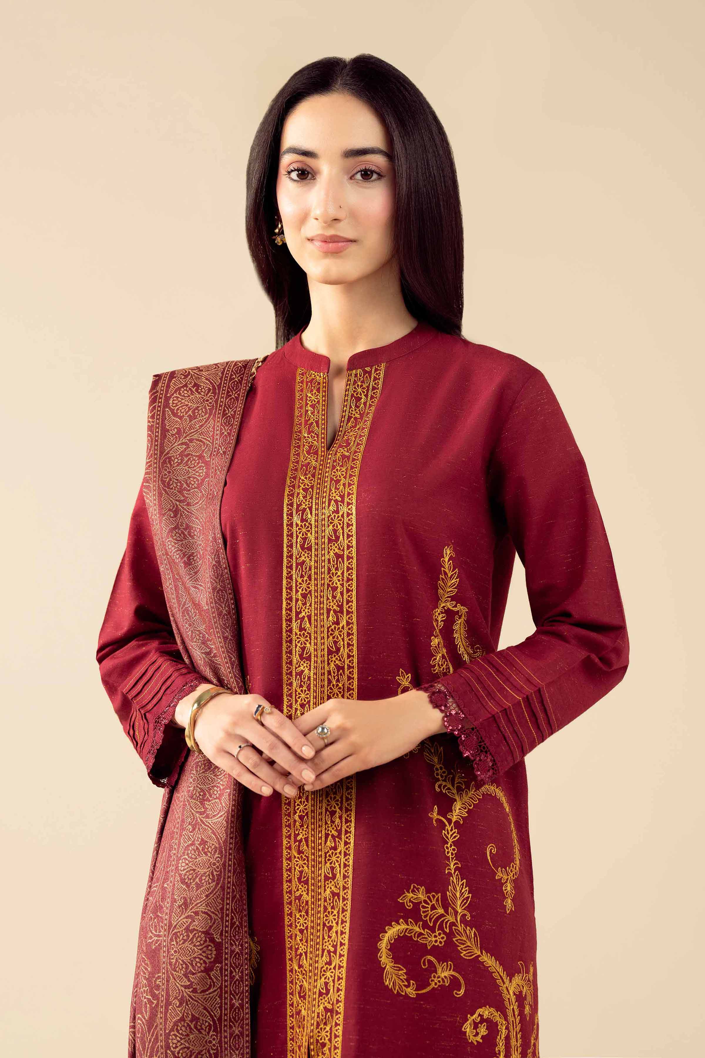3 Piece - Embroidered Suit - PW25-458