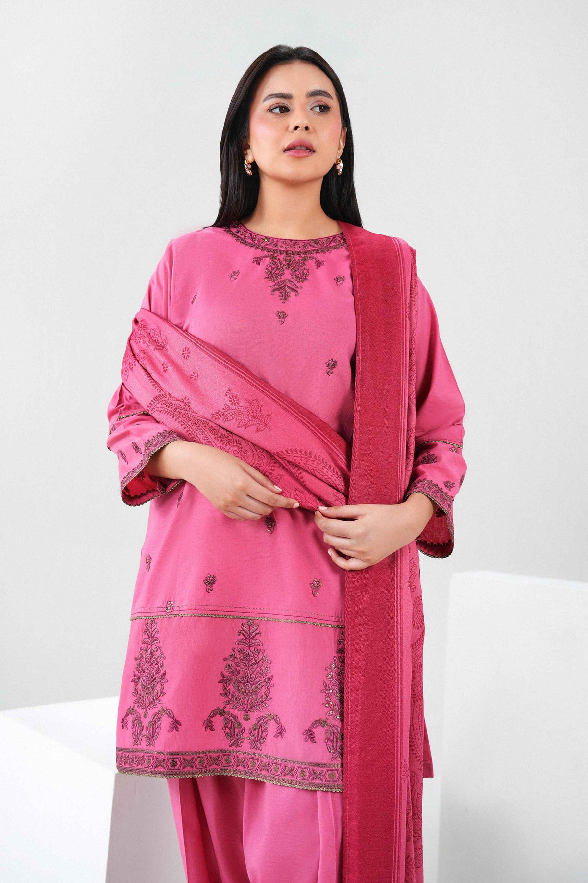 3 Piece - Embroidered Suit - PW25-459