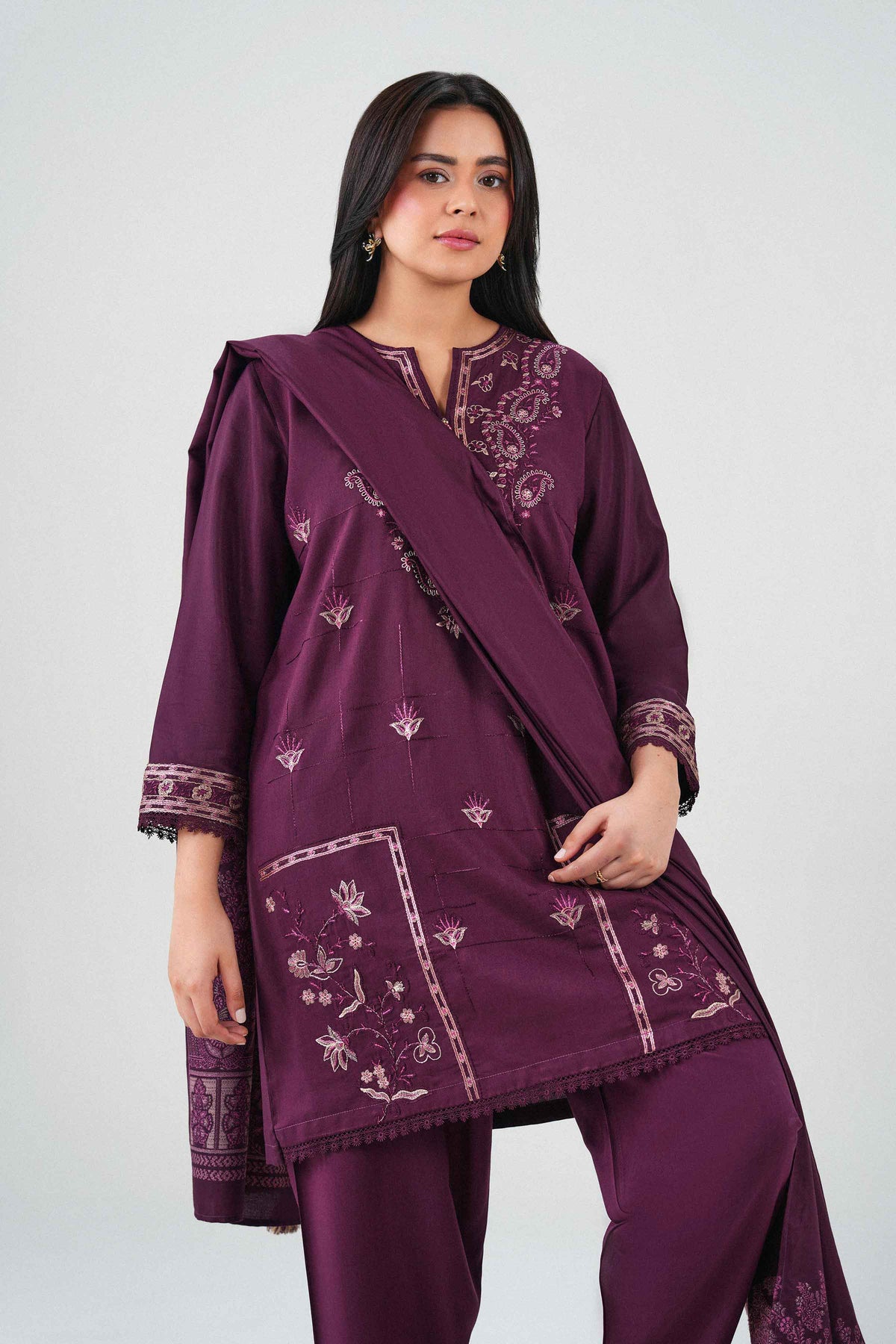3 Piece - Embroidered Suit - PW25-469