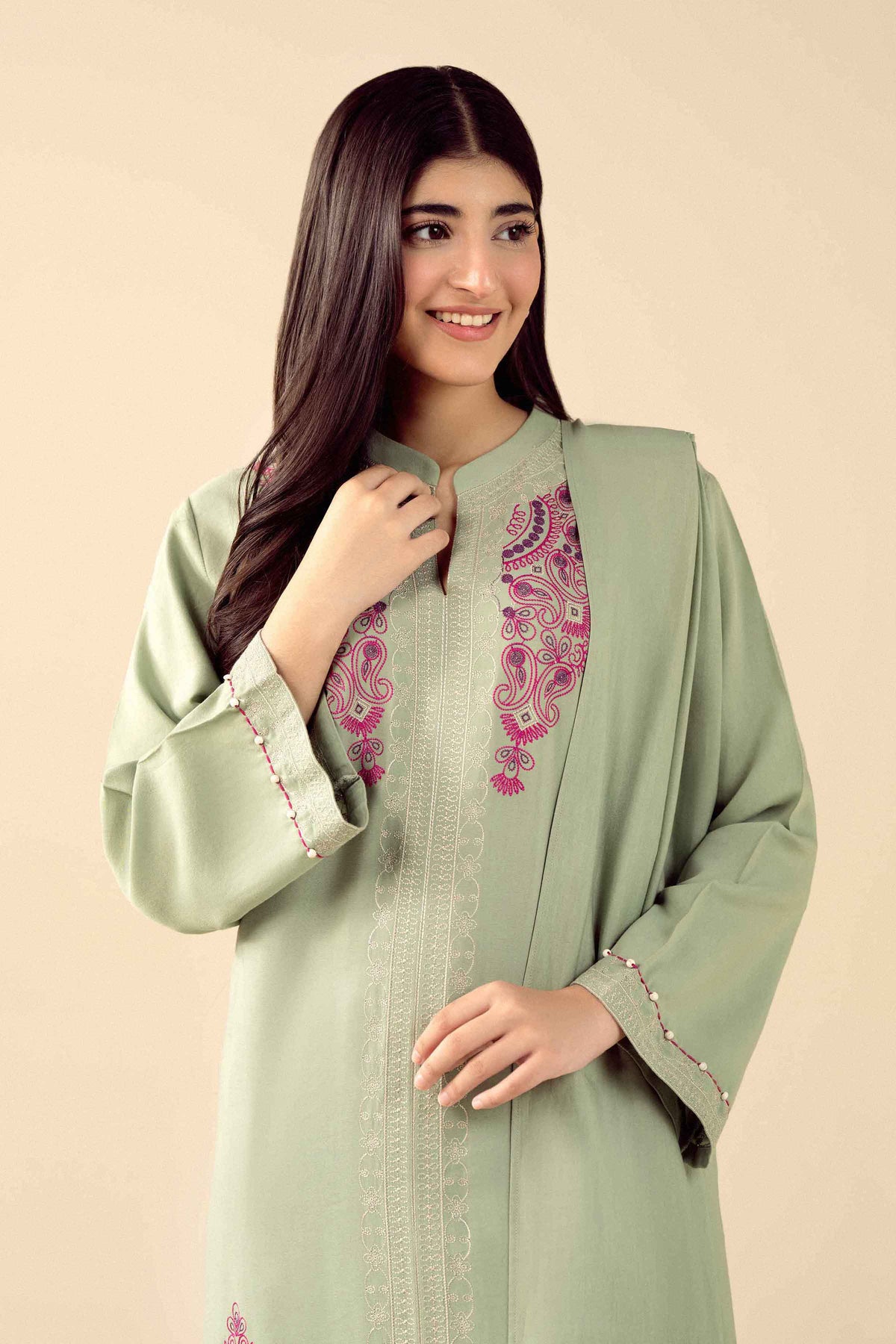 Pistachio 3 Piece - Embroidered Suit - PW25-470